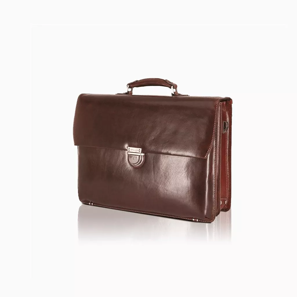 EXTRA LARGE 17 LAPTOP BRIEFCASE, TOBACCO