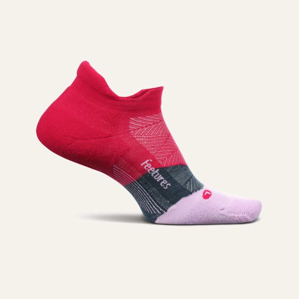 Feetures Elite Light Cushion No Show Tab Socks - Berry