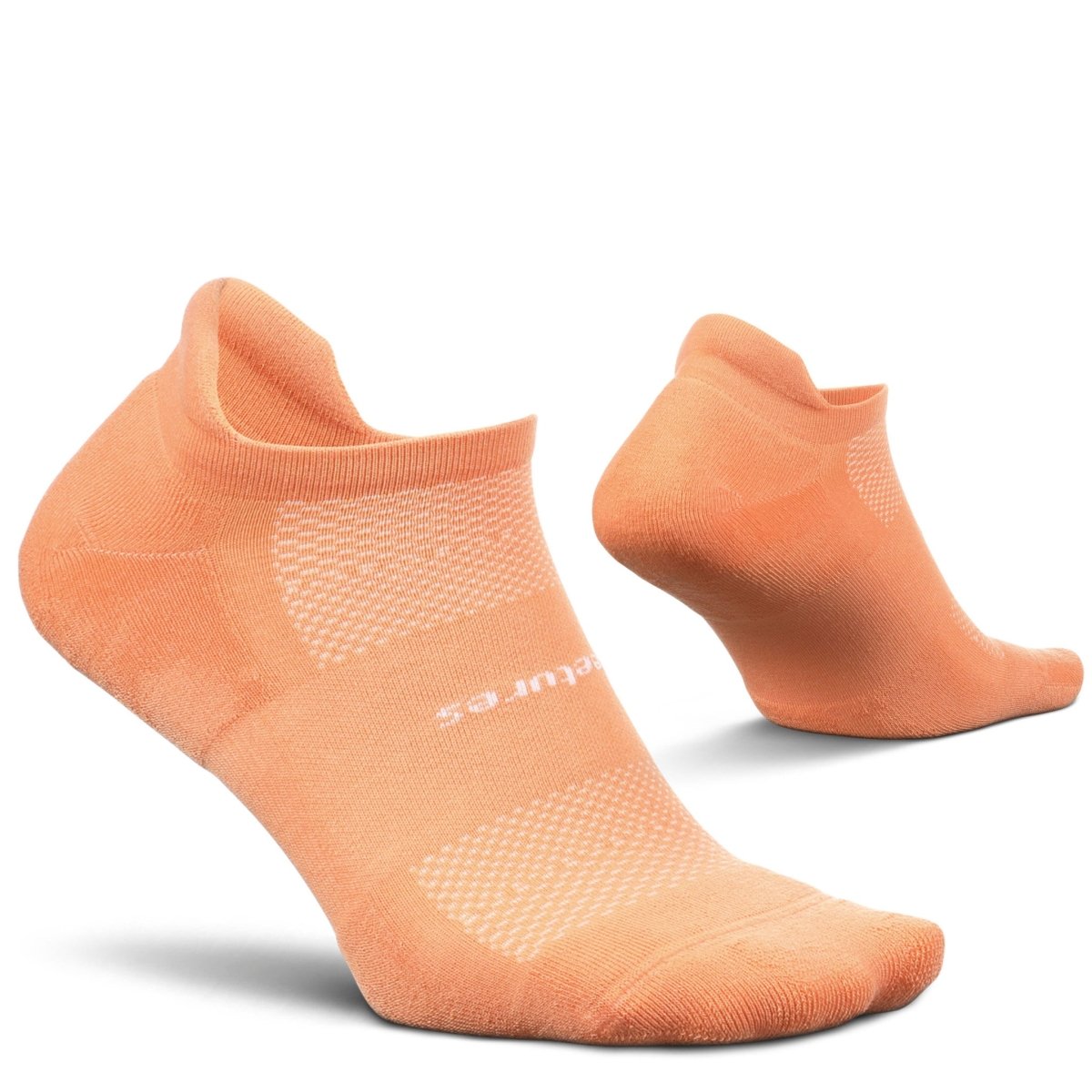 Feetures High Performance Cushion No Show Tab Socks - Creamsicle