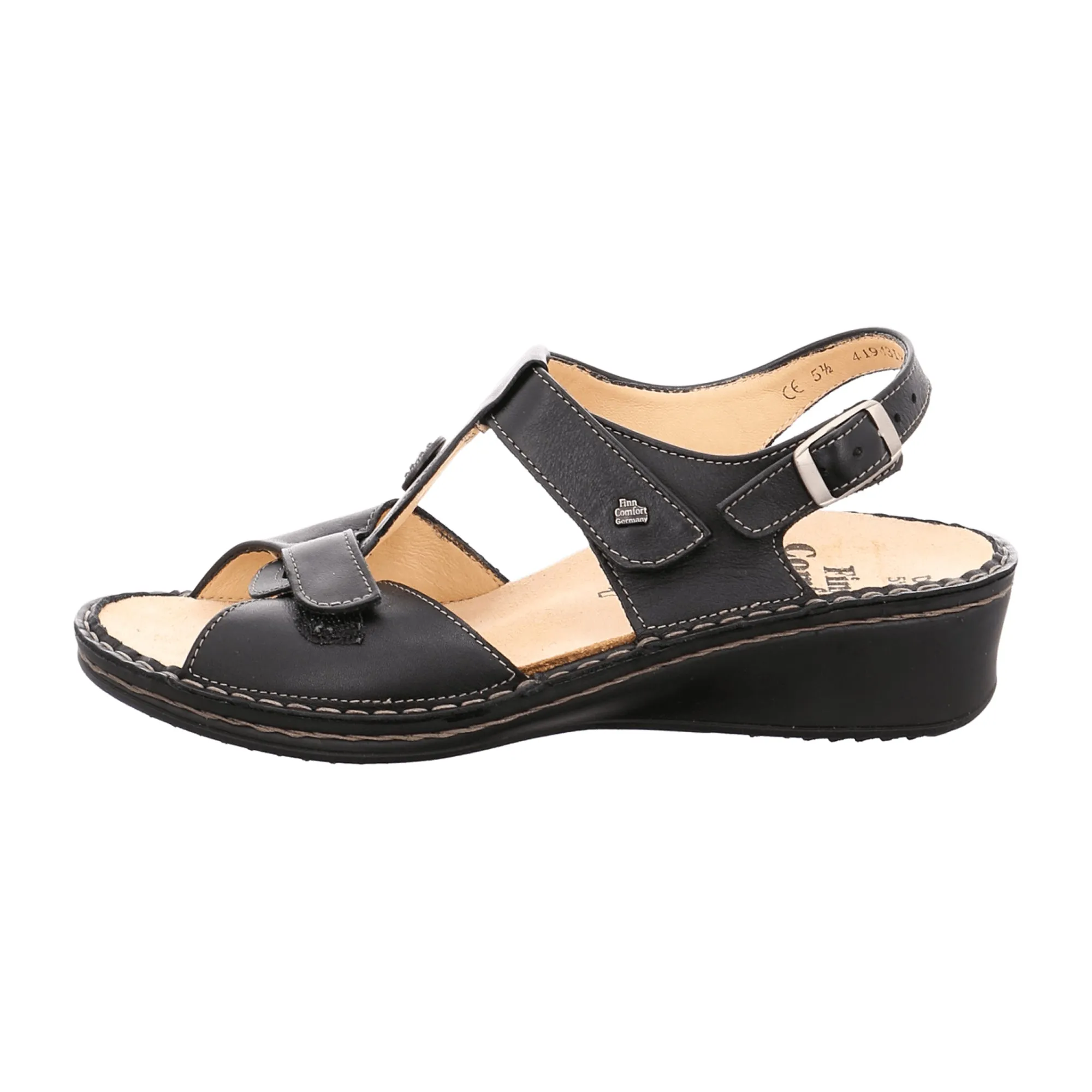 Finn Comfort Adana Women's Sandals - Elegant Black Leather, Comfortable and Stylish