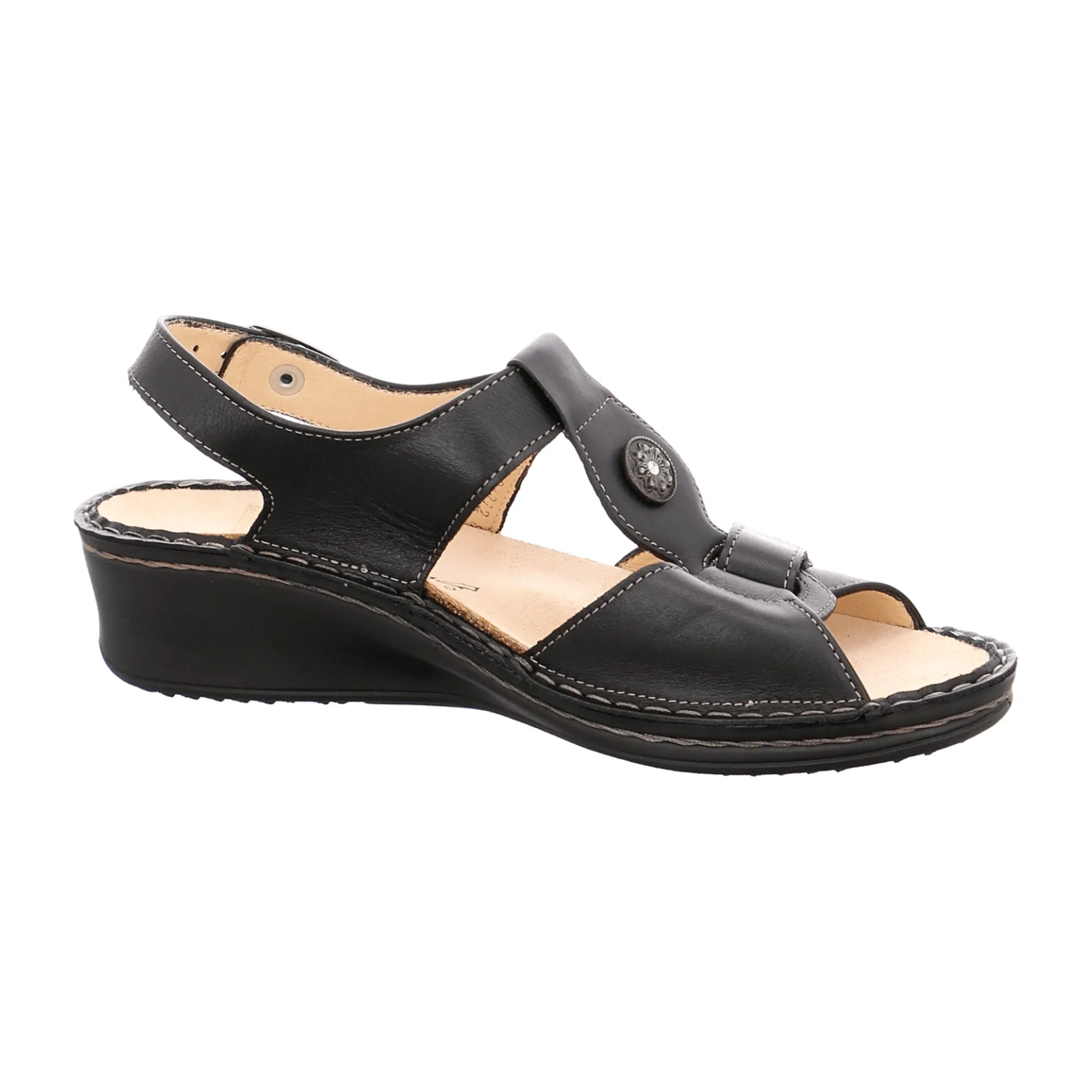 Finn Comfort Adana Women's Sandals - Elegant Black Leather, Comfortable and Stylish