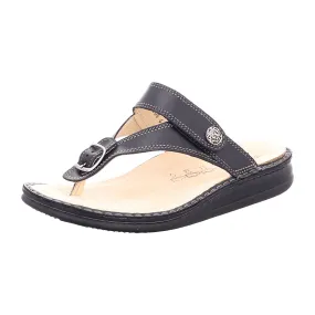 Finn Comfort Alexandria-Soft Women's Leather Flip Flops - Comfortable and Stylish Sandals in Black