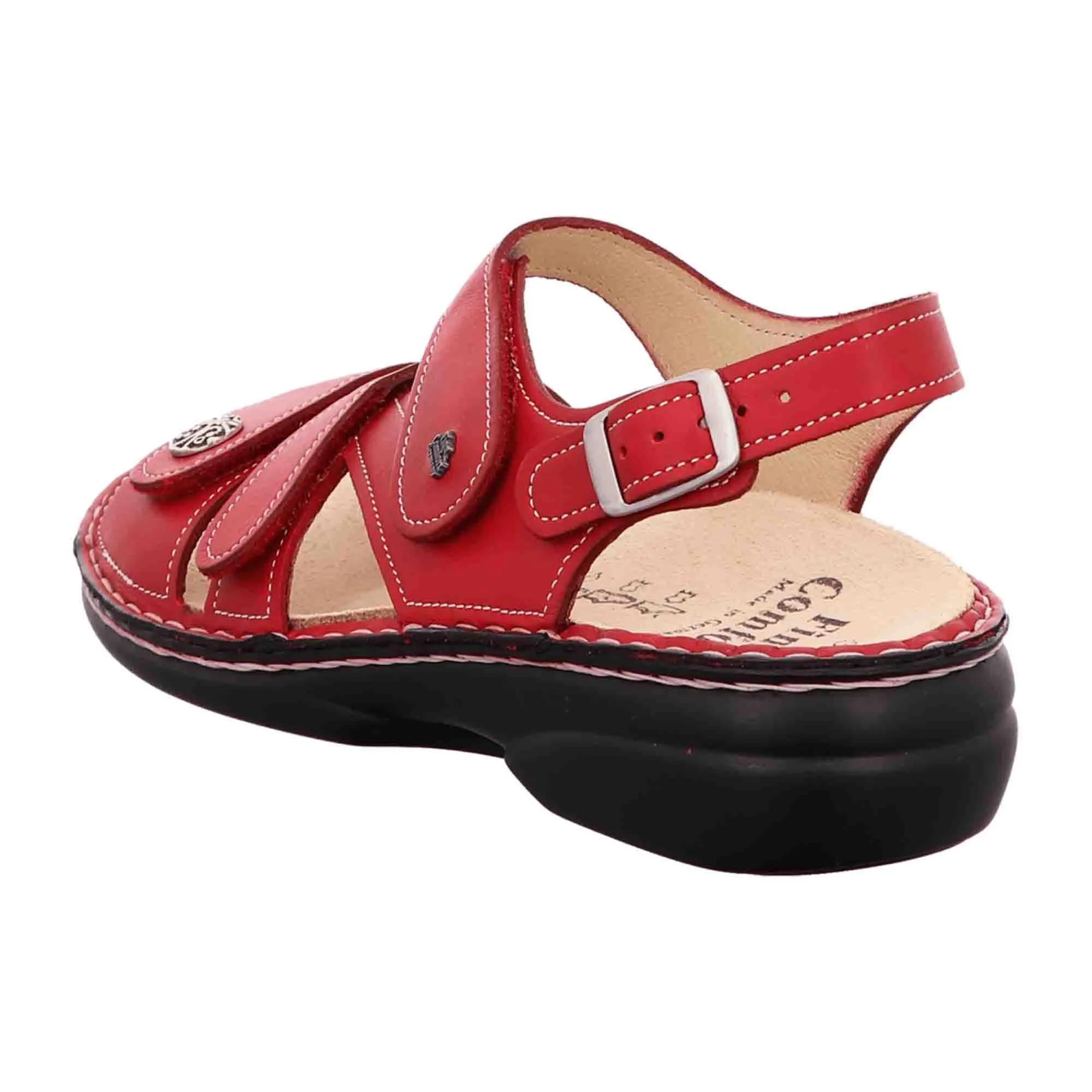 Finn Comfort Gomera Clas Women's Sandals, Stylish Red Leather, Comfort Fit