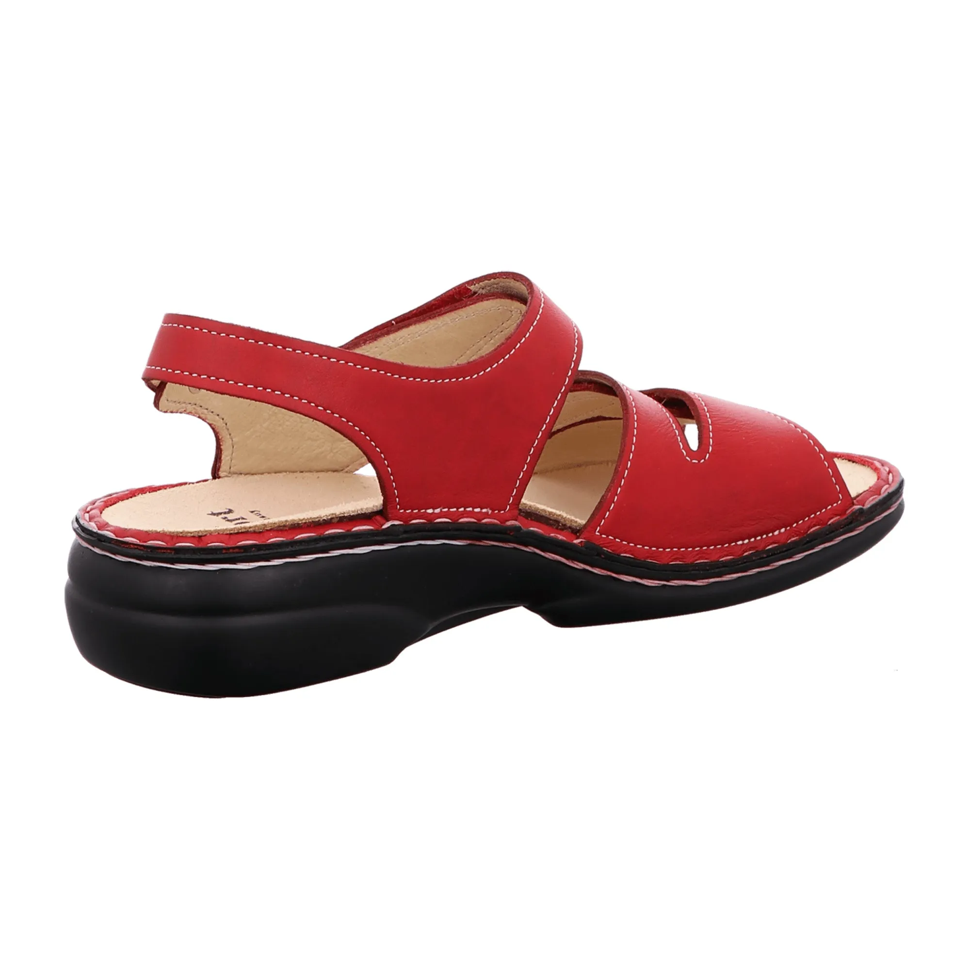 Finn Comfort Gomera Clas Women's Sandals, Stylish Red Leather, Comfort Fit