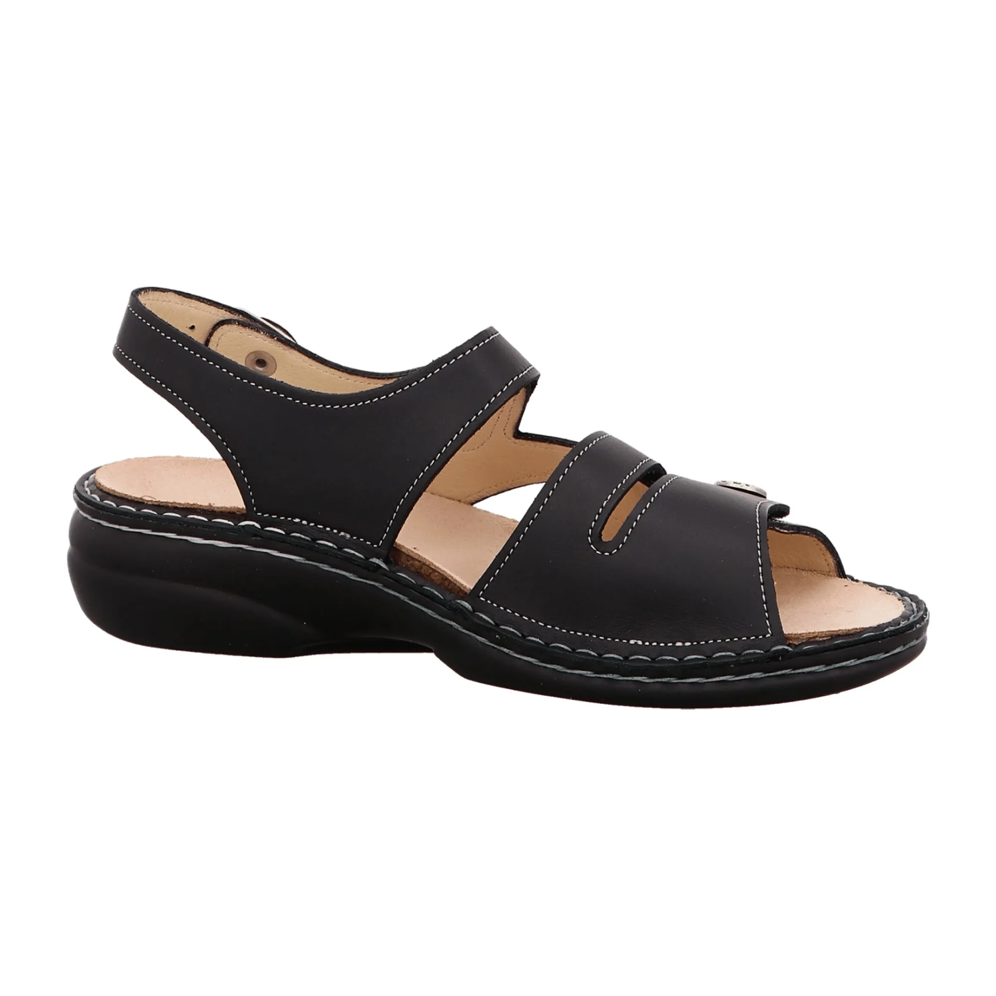 Finn Comfort Gomera Women's Sandals - Stylish & Comfortable Black Leather Sandals with Adjustable Straps and Removable Insole