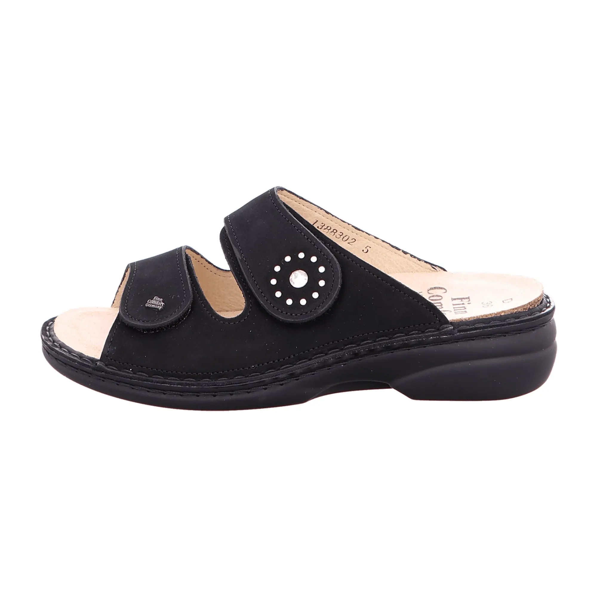 Finn Comfort Women's Comfort Slides, Stylish Black - Durable & Versatile