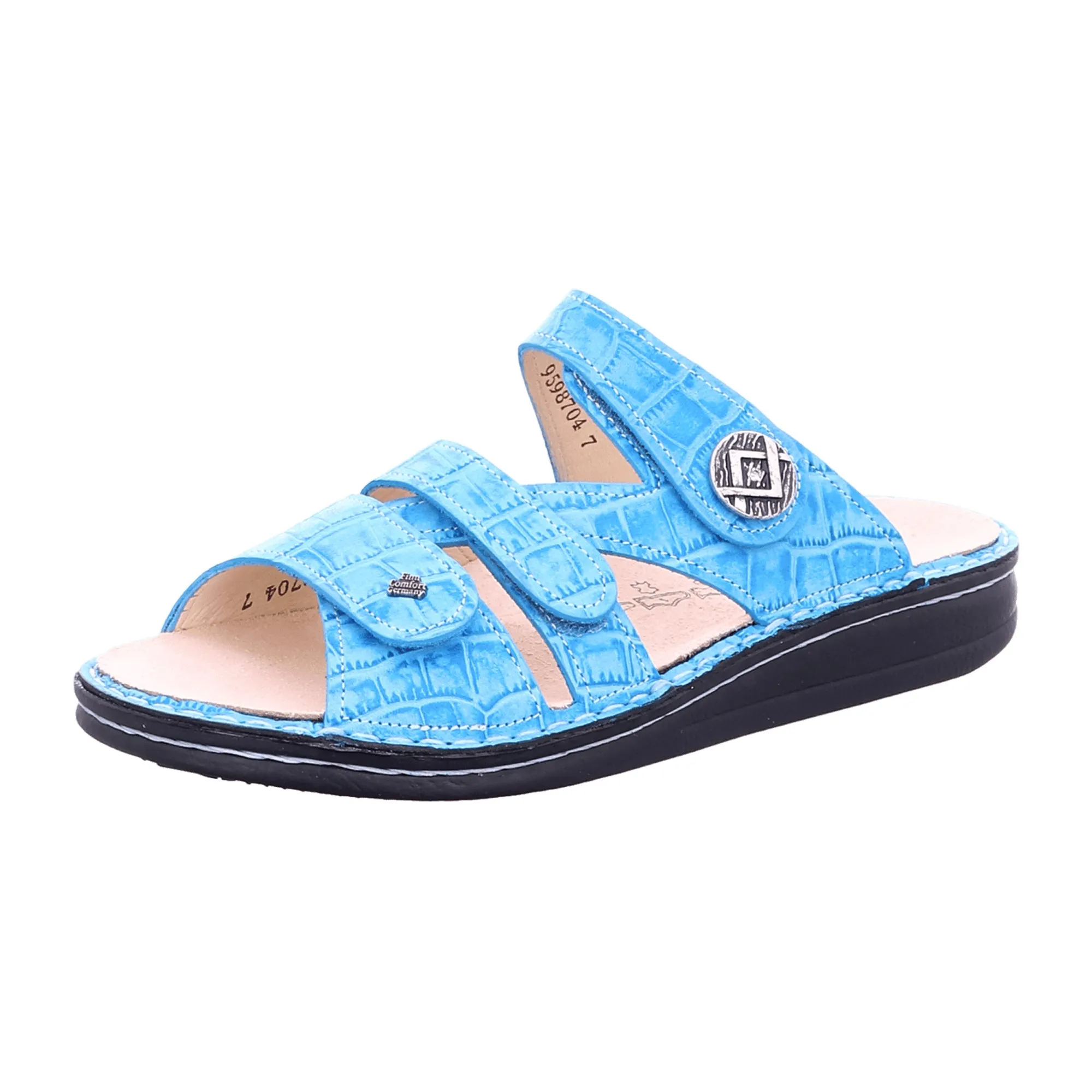 Finn Comfort Women's Comfortable Slip-On Sandals, Stylish Blue