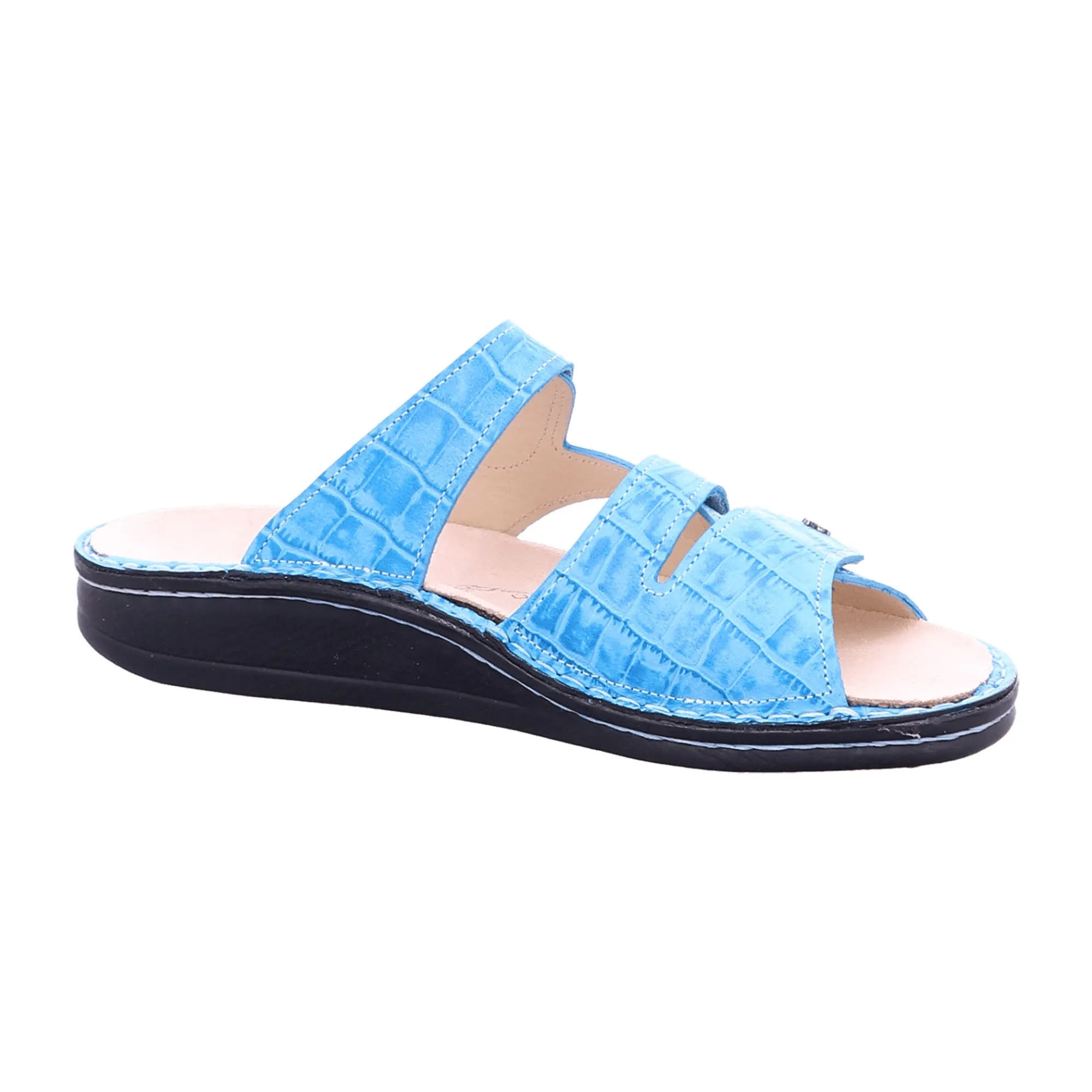 Finn Comfort Women's Comfortable Slip-On Sandals, Stylish Blue