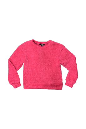 Fuchsia Fuzzy Crewneck Sweater