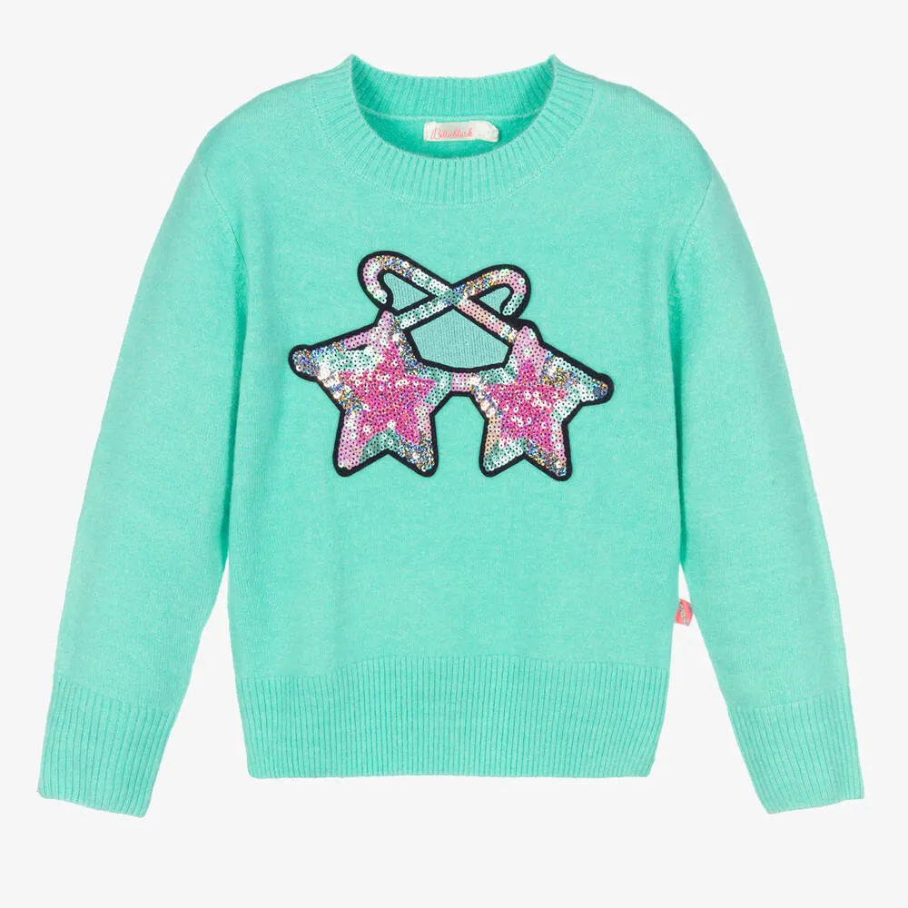 Girls Green Knitted Sweater