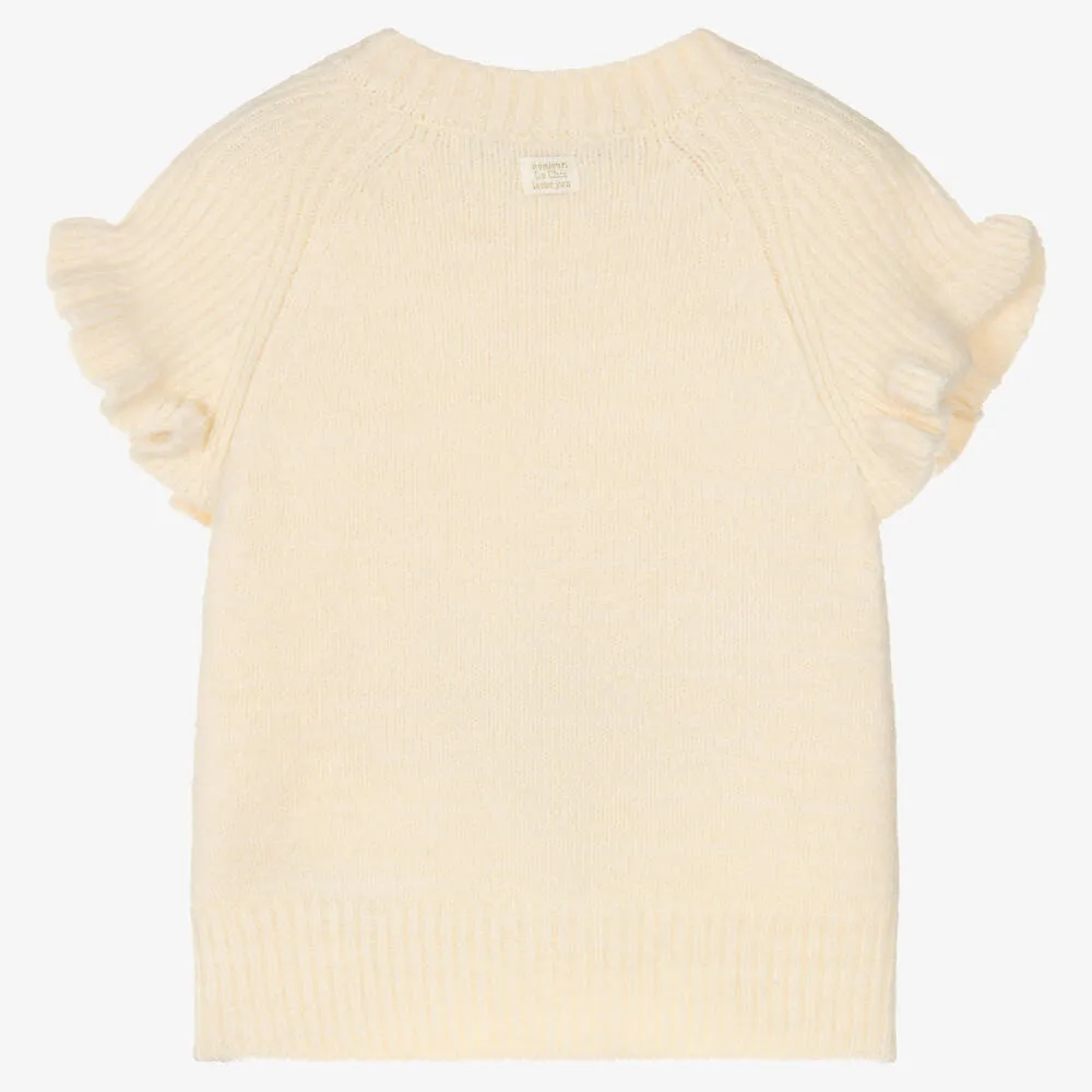 Girls Ivory Knitted Sweater 