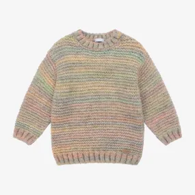 Girls Pastel Green Stripe Sweater