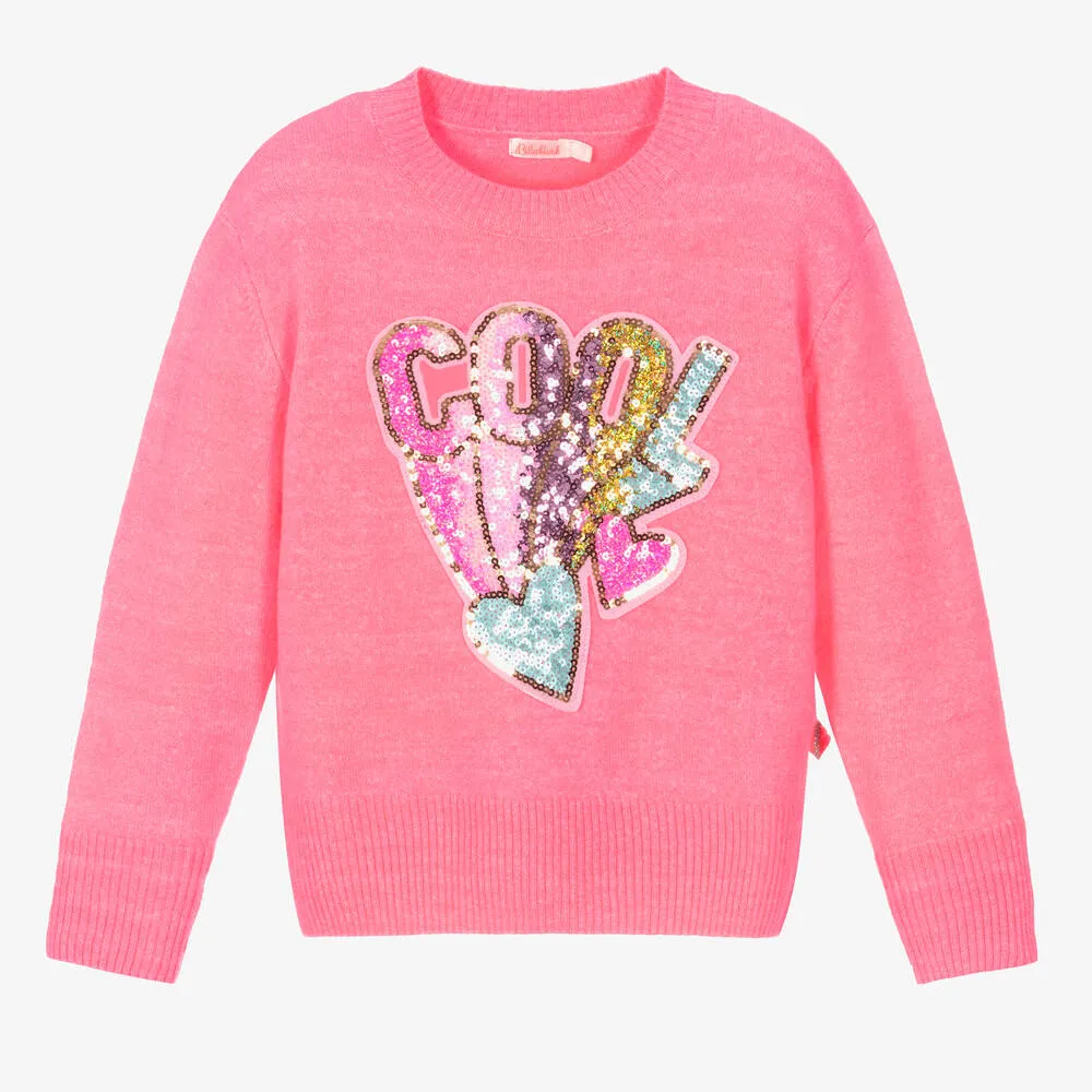 Girls Pink Knitted Sweater