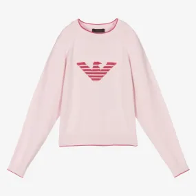 Girls Pink Logo Knit Sweater