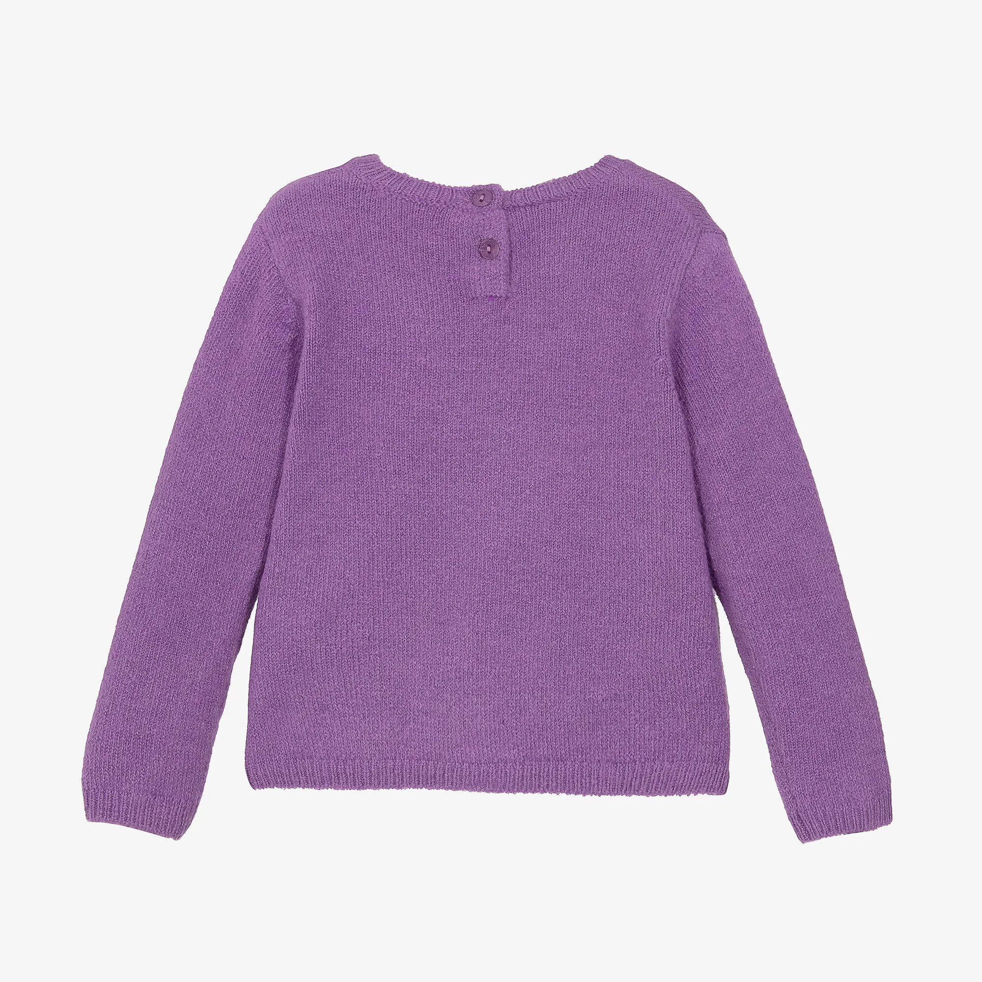 Girls Purple Fluffy Hearts Sweater