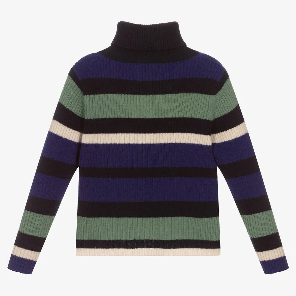 Girls Striped Wool Sweater