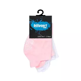 Grip socks - Girls pink x 2 pack