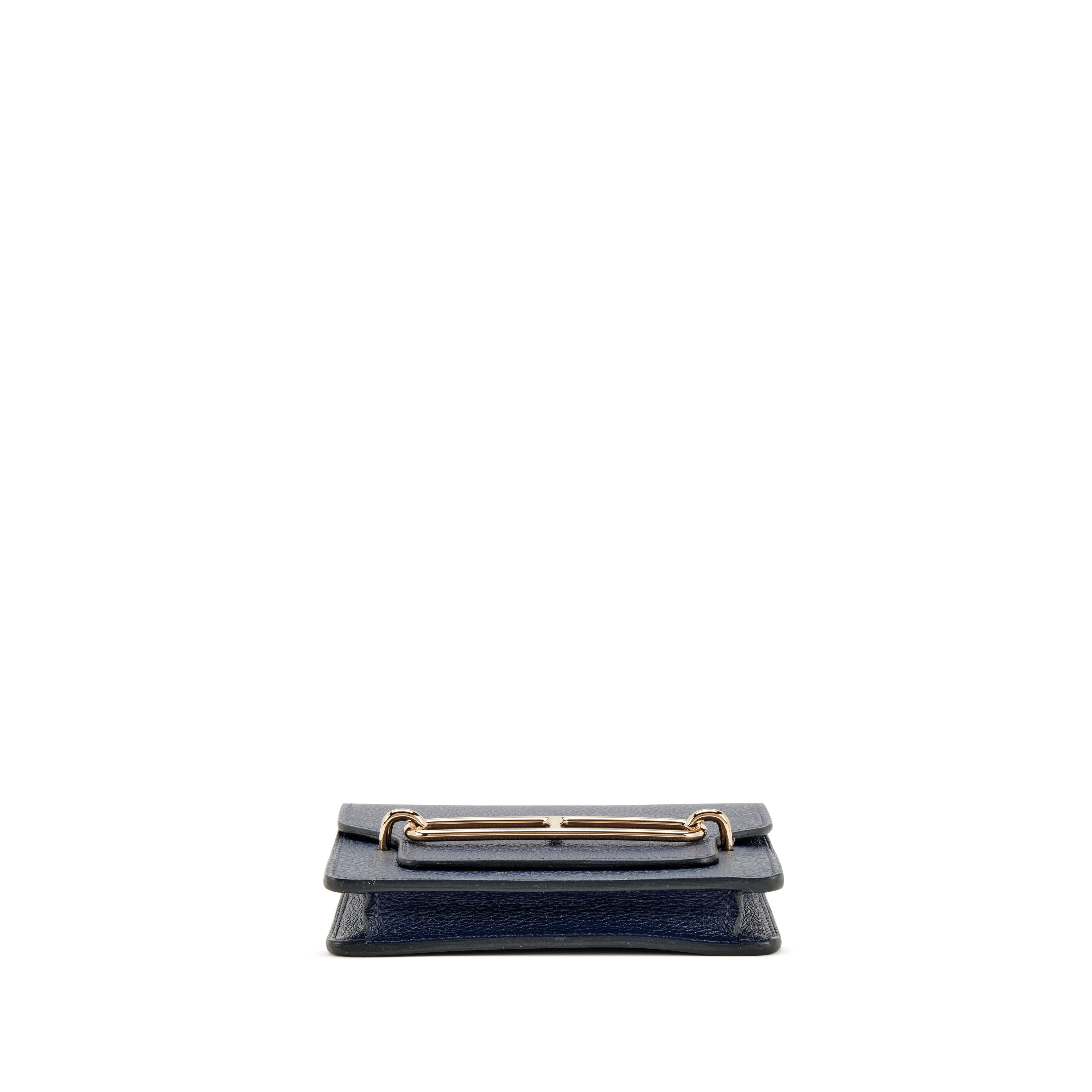 Hermès Blue Nuit Roulis Slim Wallet Permabrass Hardware, 2022