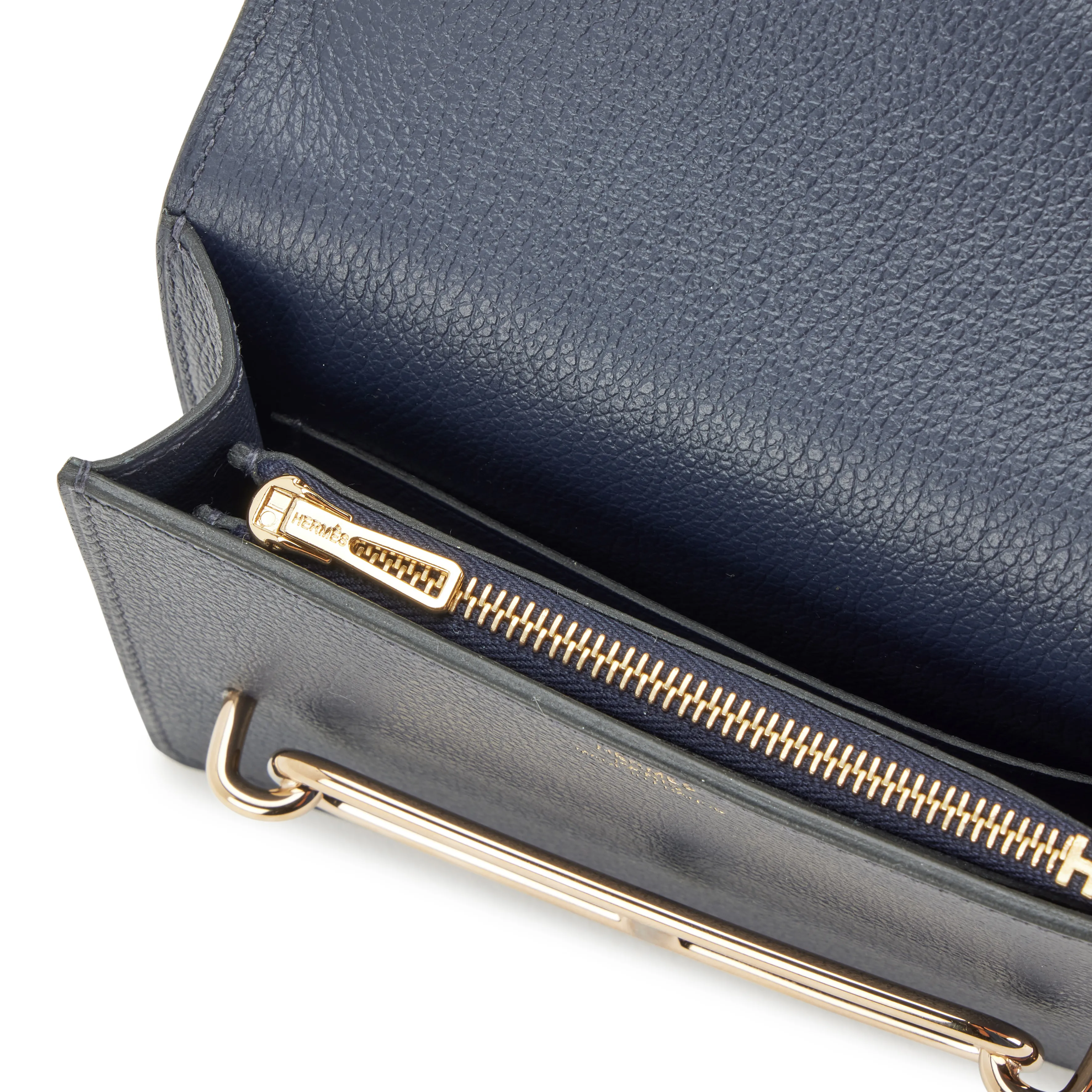 Hermès Blue Nuit Roulis Slim Wallet Permabrass Hardware, 2022