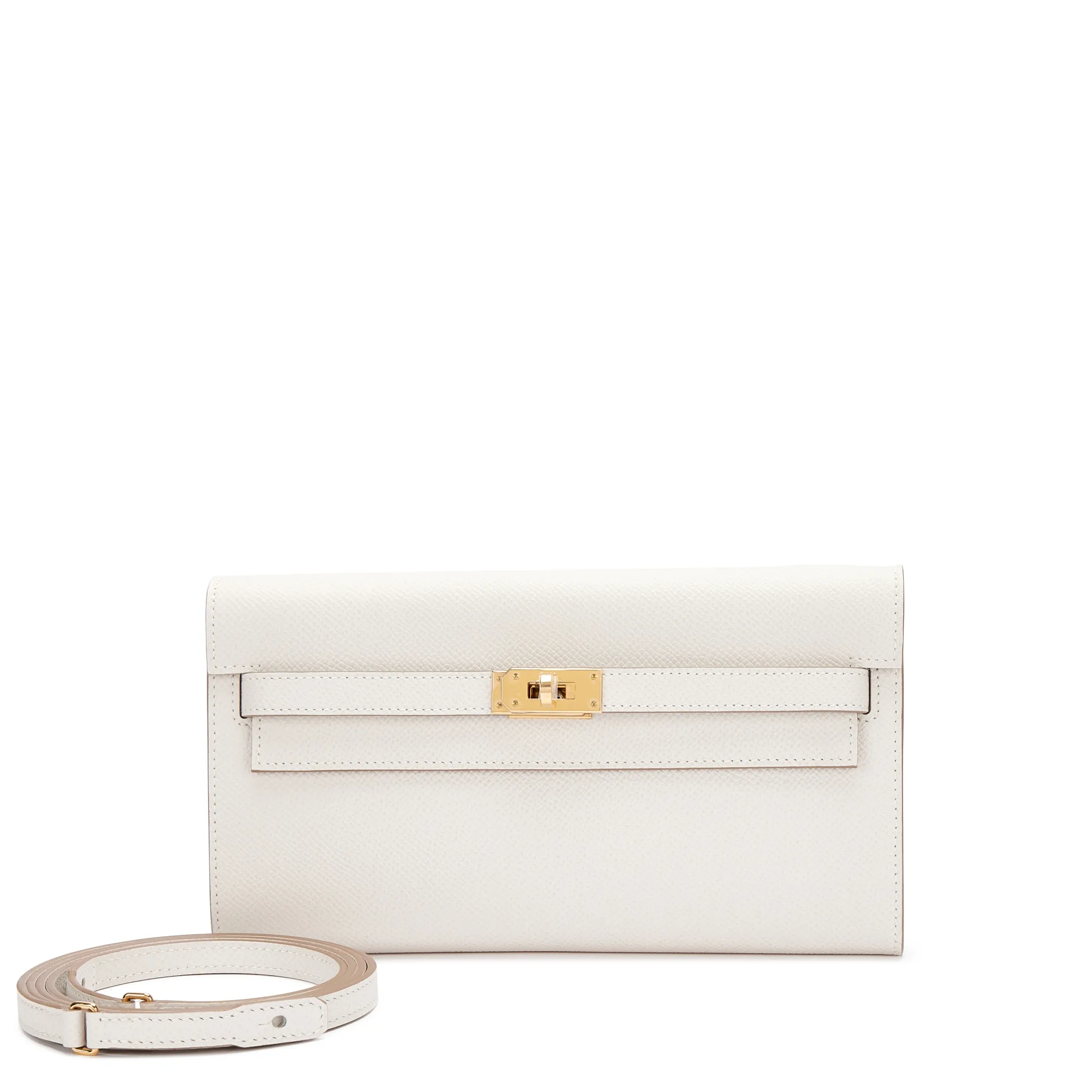 Hermès Gris Pale Epsom Kelly-To-Go Wallet Gold Hardware, 2023