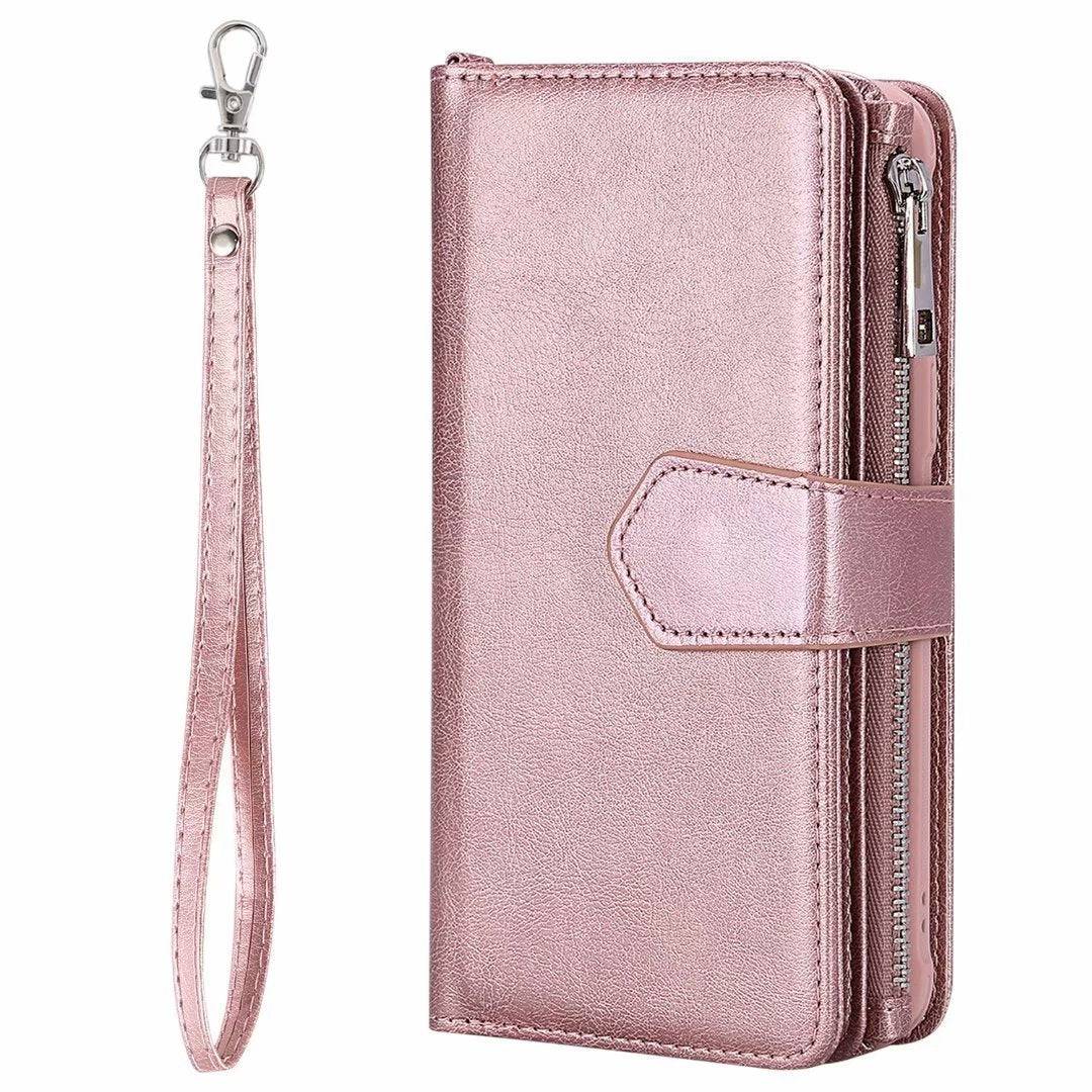 High-quality Split Magnetic 2-in-1 Zipper Wallet Case For Samsung