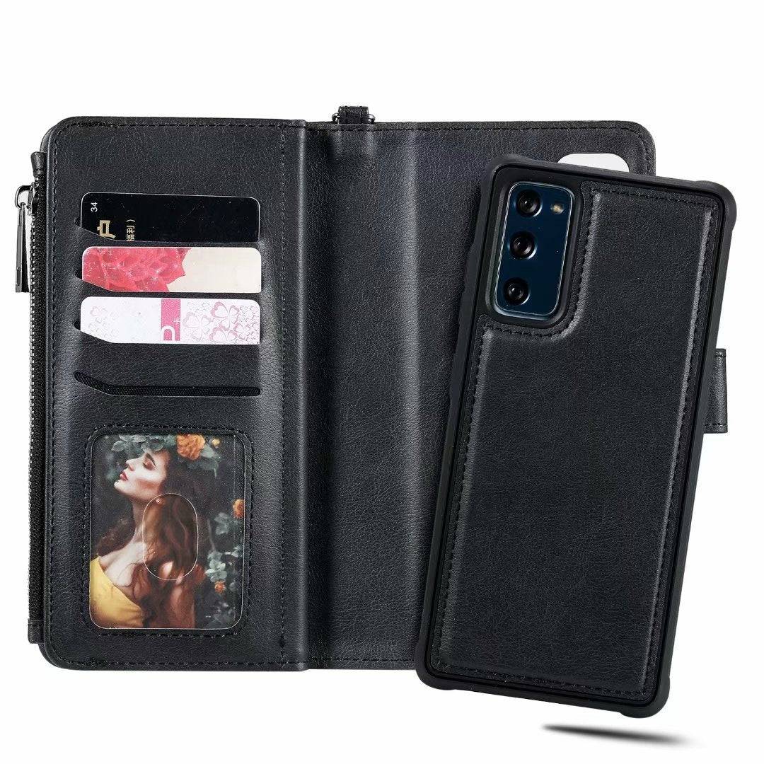 High-quality Split Magnetic 2-in-1 Zipper Wallet Case For Samsung