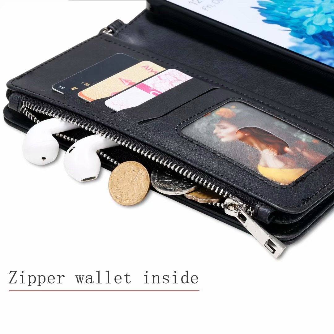 High-quality Split Magnetic 2-in-1 Zipper Wallet Case For Samsung