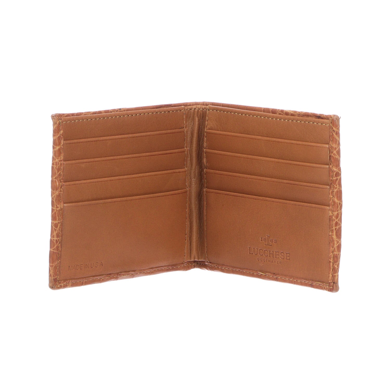 Hipster Wallet – Crocodile :: Cognac