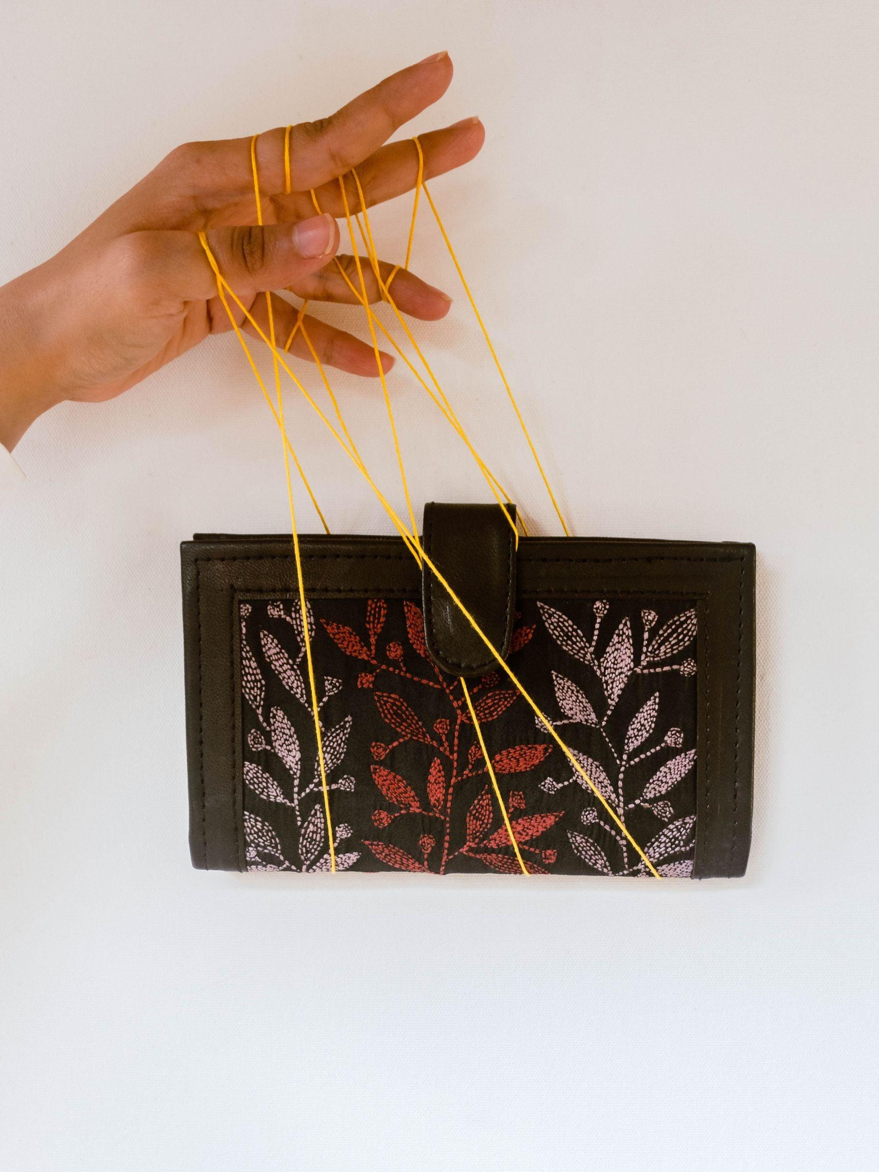 Kaisori Kantha wallet Dahlia