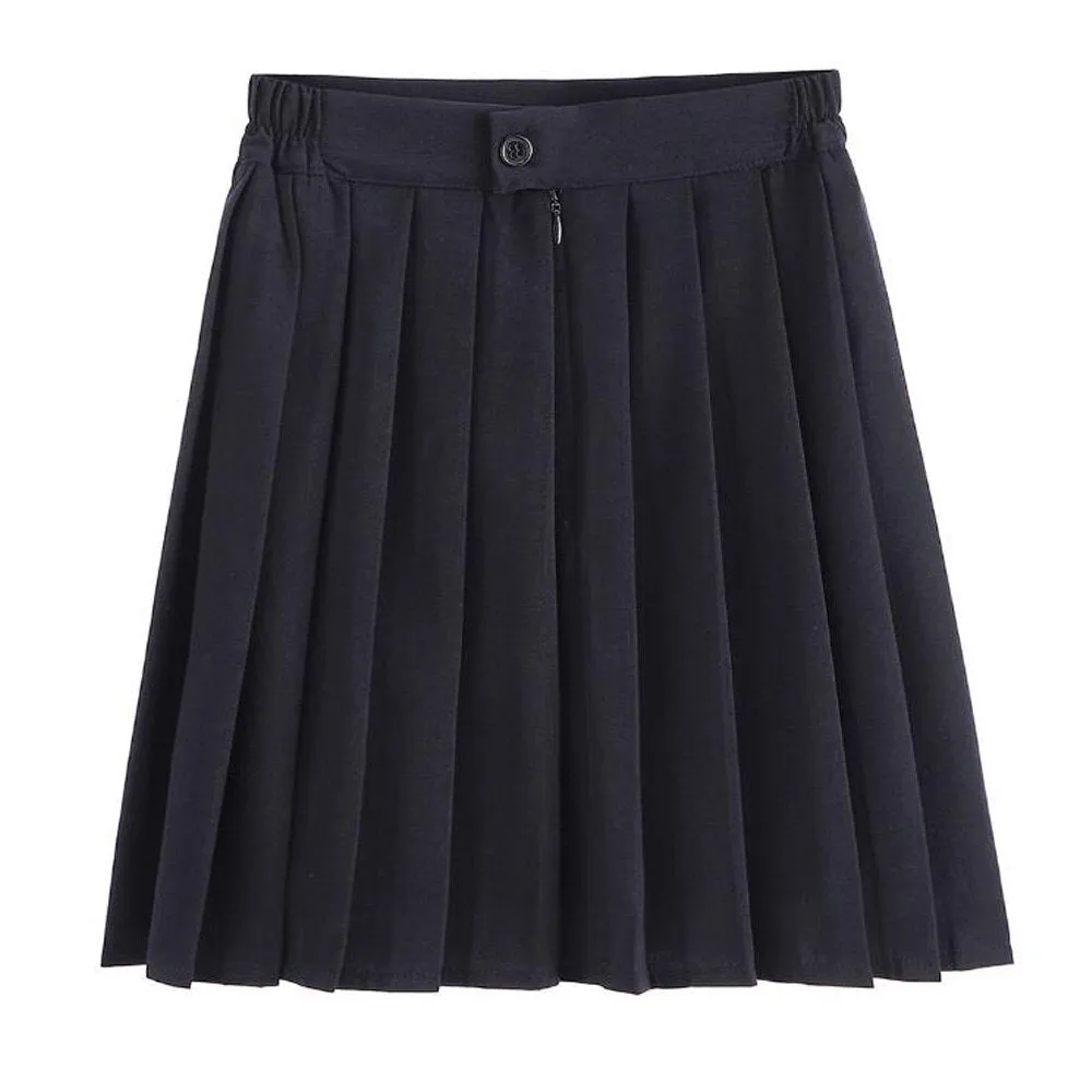 Korean Women High Waist Sexy Mini Skirt School Short Pleated Kawaii Japanese Black Skirt