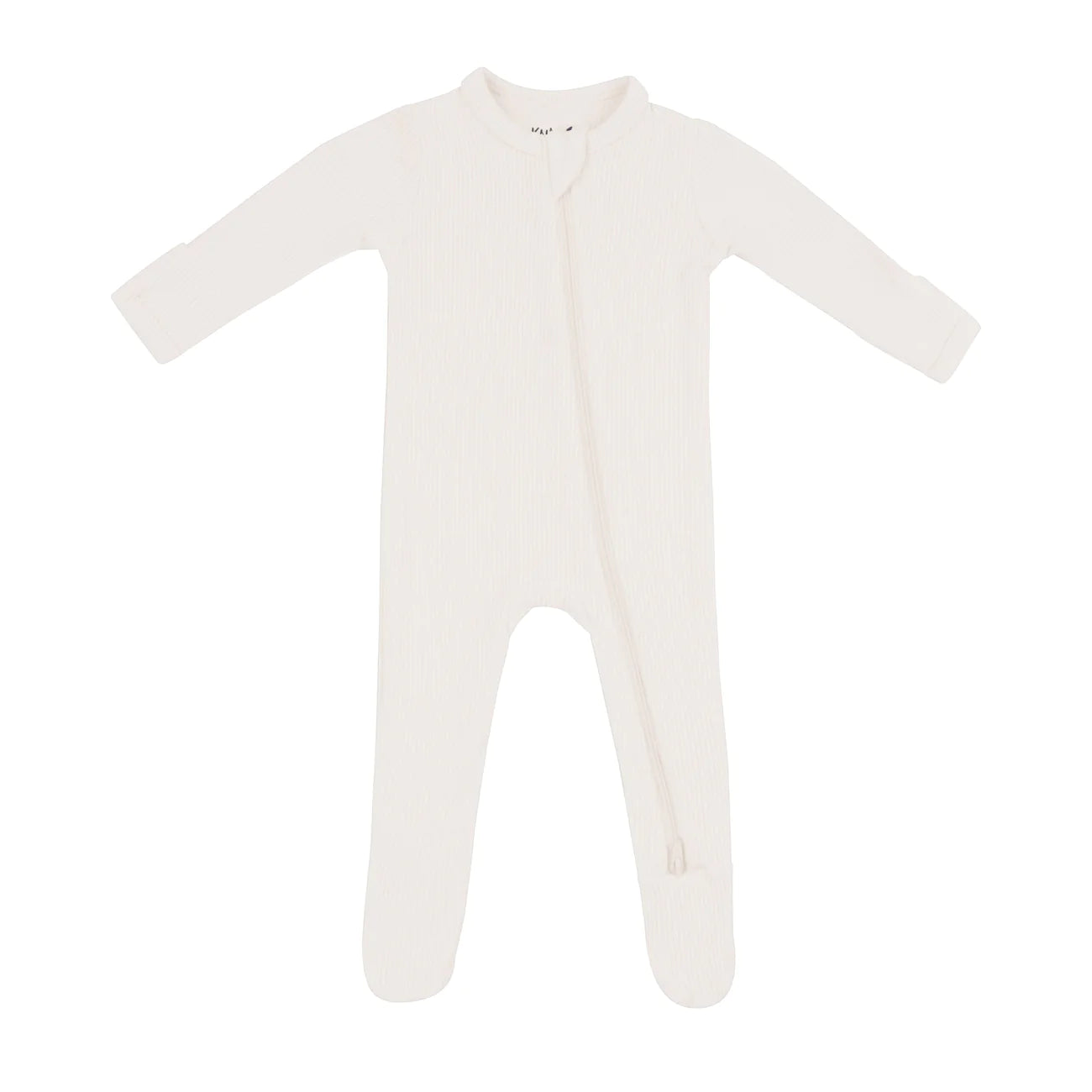 Kyte Baby - Ribbed Zipper Footie in Oat