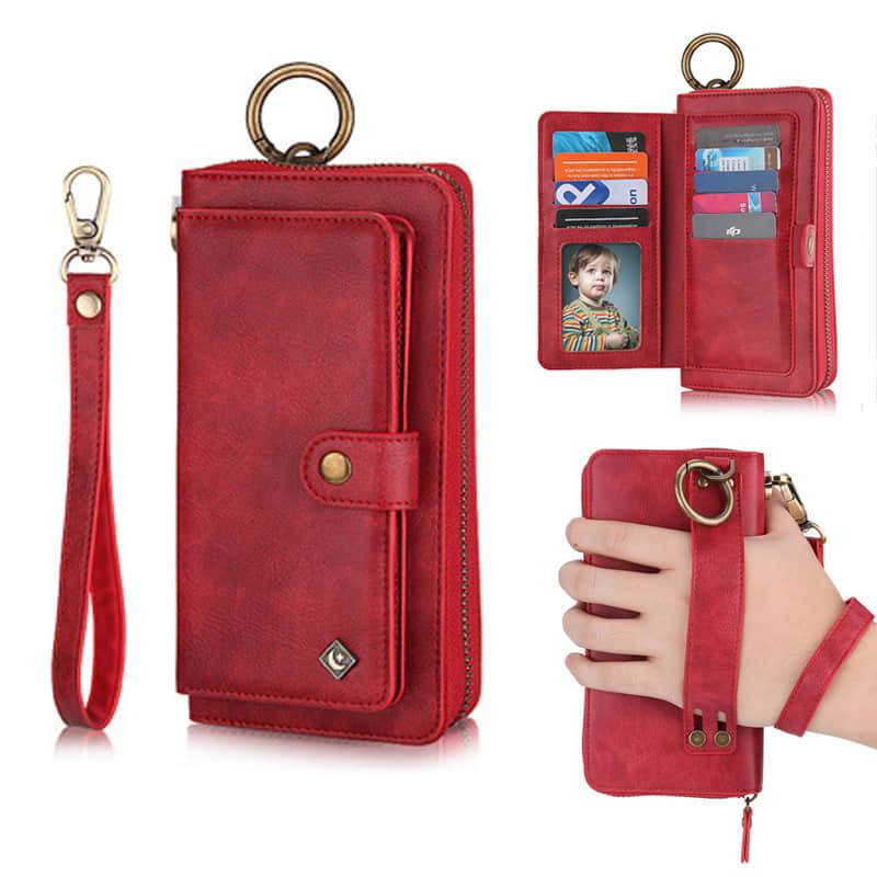 Leather Detachable Magnetic Wallet Case For Galaxy