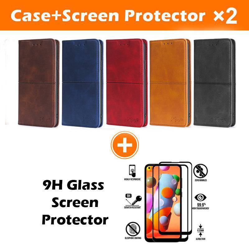 Leather Flip Wallet Cover for Samsung A12