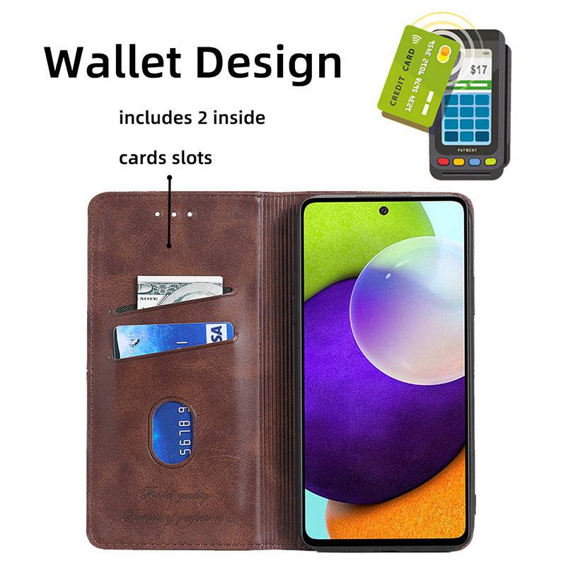 Leather Flip Wallet Cover for Samsung A52