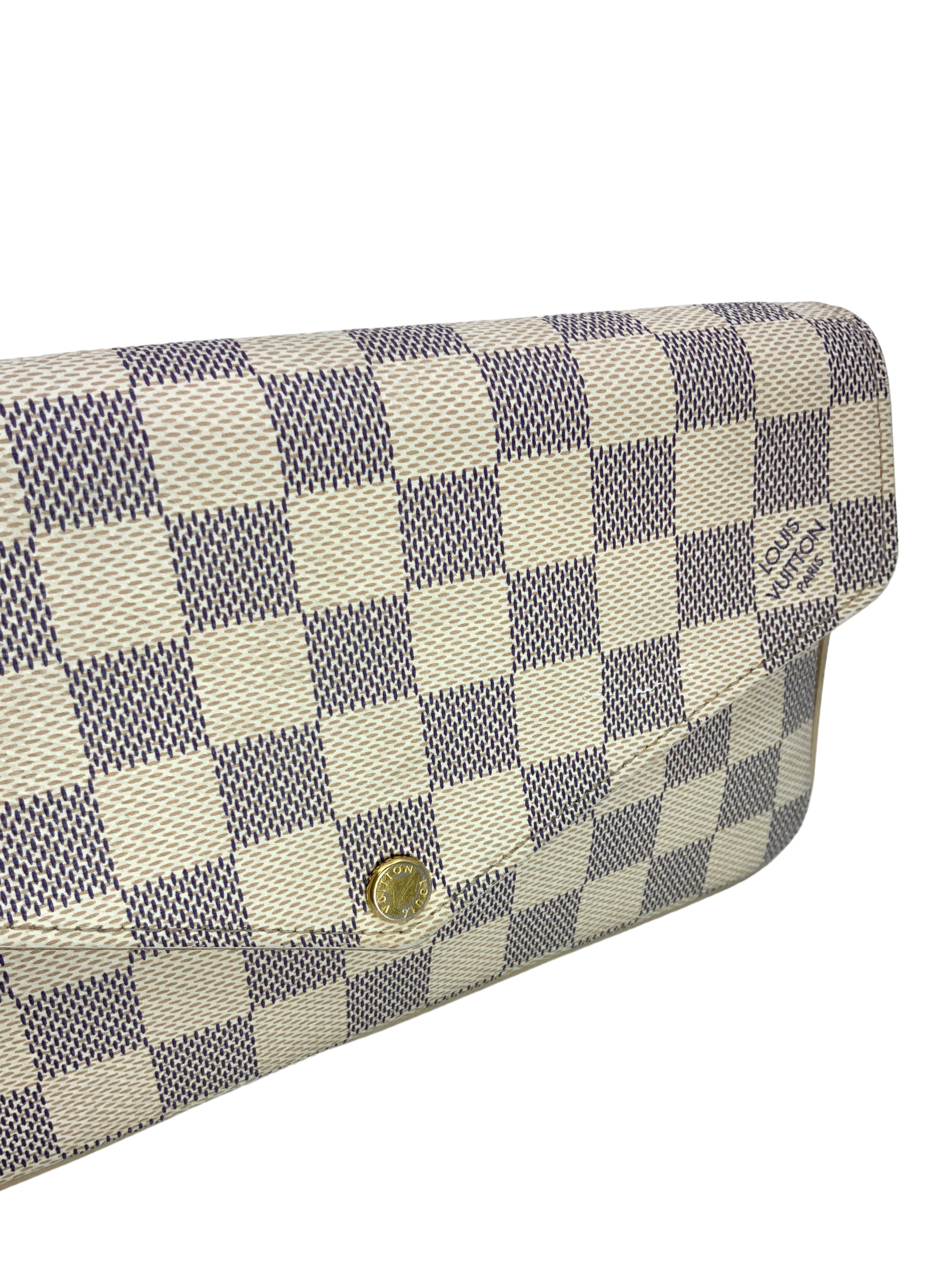 LOUIS VUITTON Damier Azur Pochette Felicie Chain Wallet