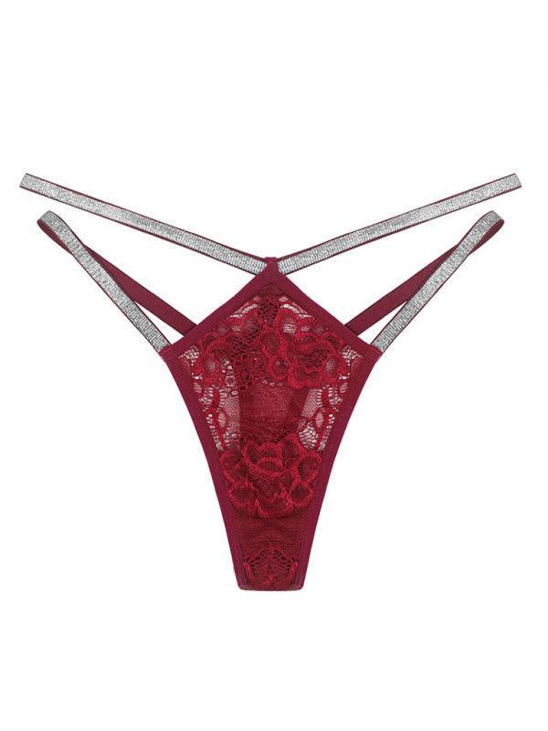 Low-Waist Lace Women Strap Underwear Thong