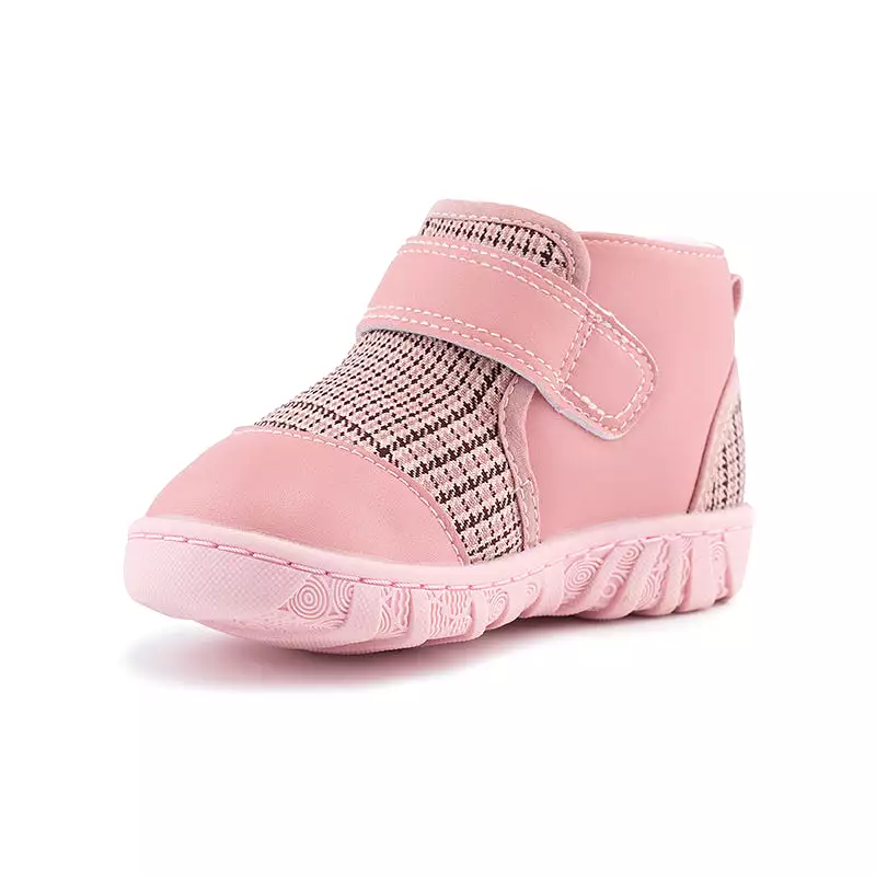 LUNA pink and plaid girls baby and toddler boots