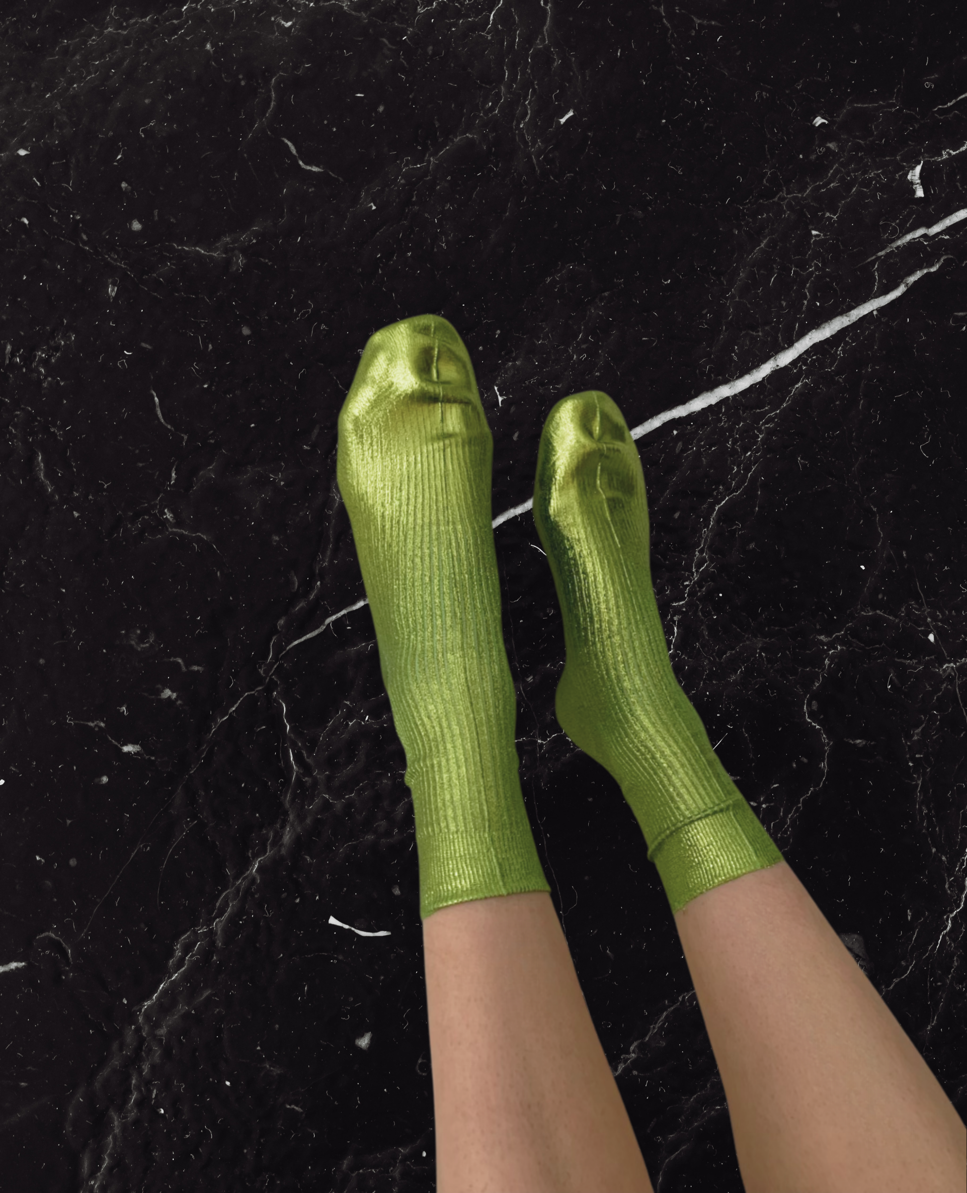 Maria La Rosa Lime Silk Socks