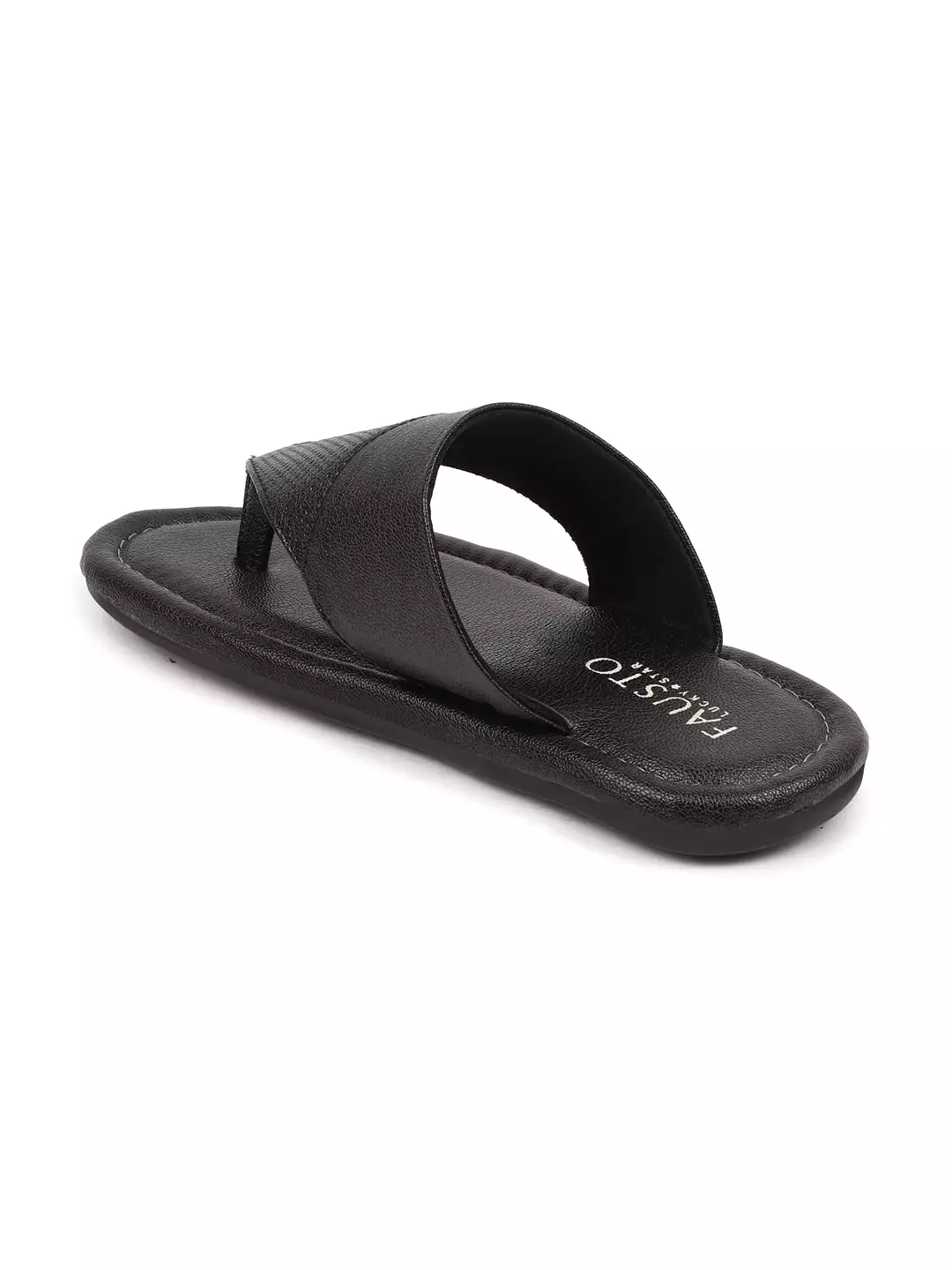 Men Black Casual Outfit Indoor Outdoor All Day Long Comfort Slip On Thong Slippers