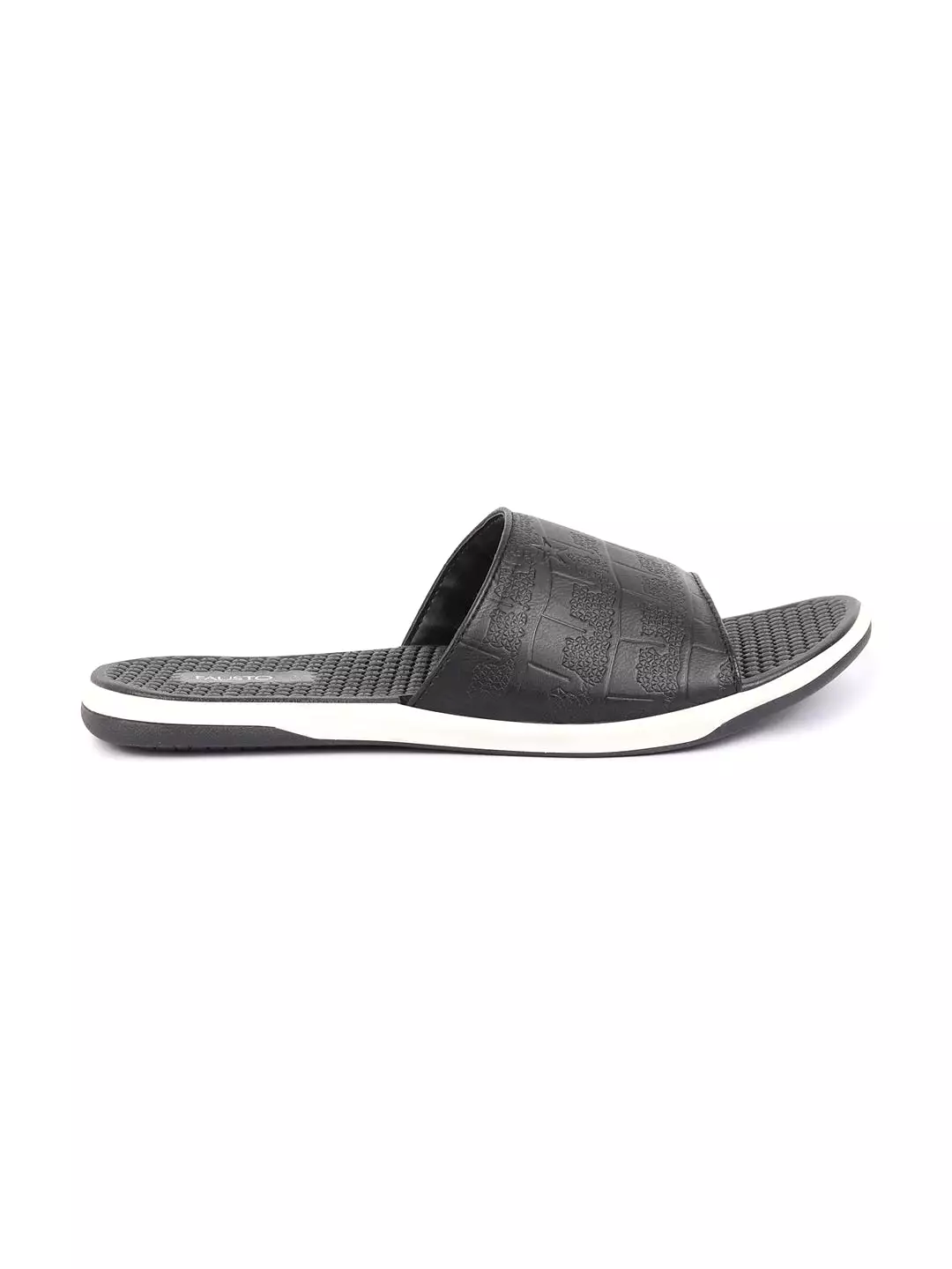 Men Black Open Toe Ultra Light Flexible Slip-On Slippers Flip-Flops