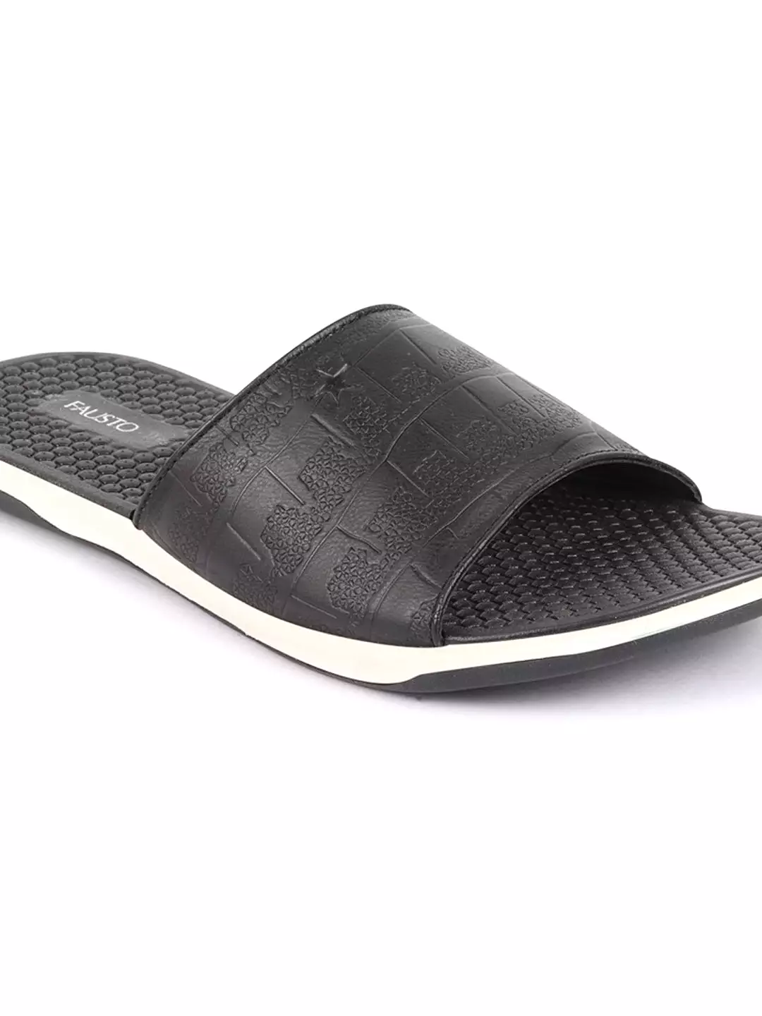 Men Black Open Toe Ultra Light Flexible Slip-On Slippers Flip-Flops