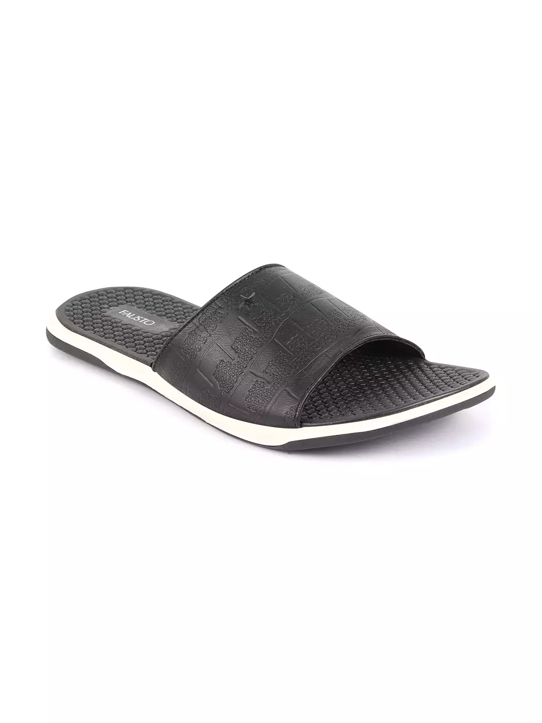 Men Black Open Toe Ultra Light Flexible Slip-On Slippers Flip-Flops