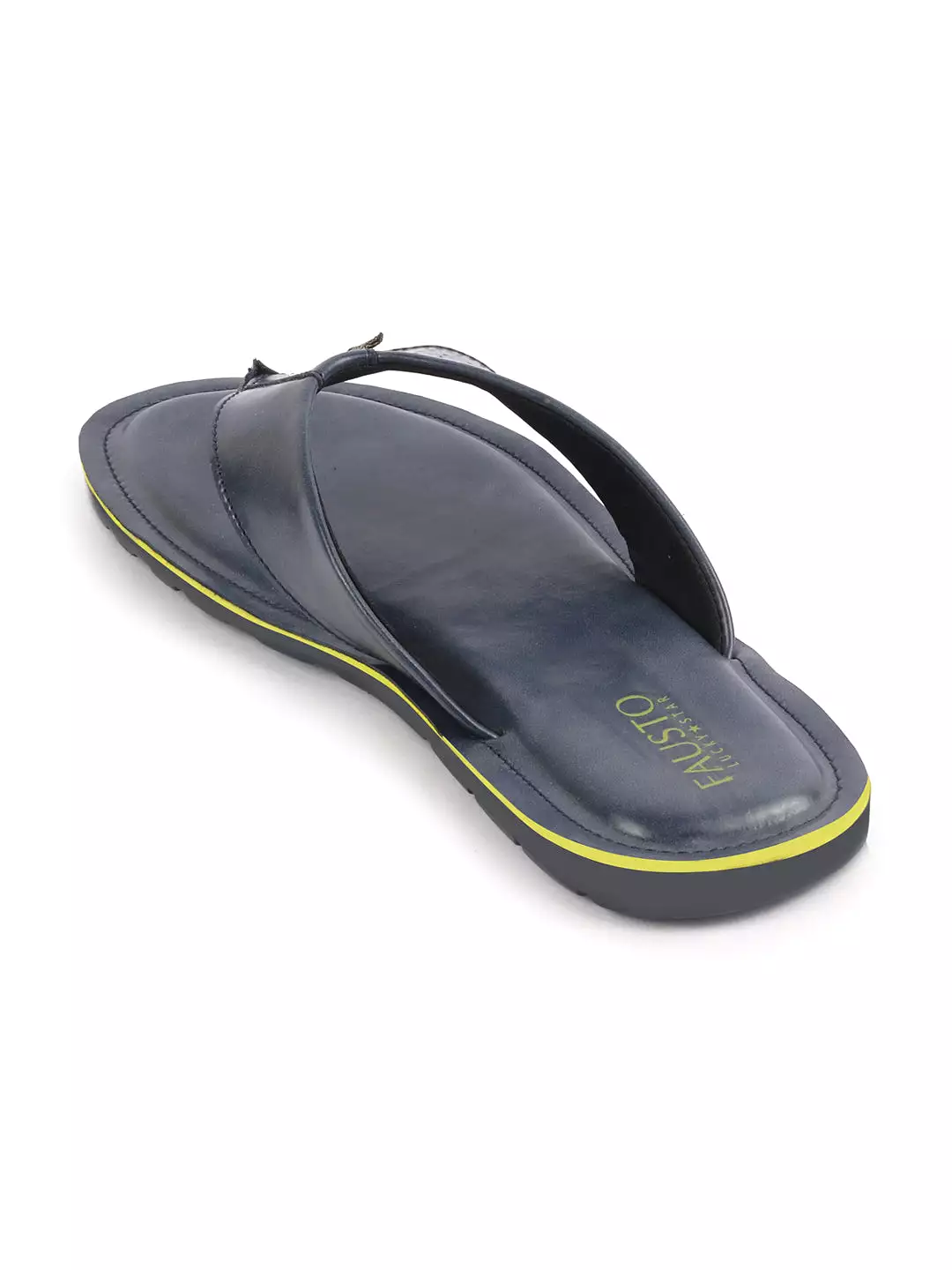 Men Navy Blue Daily Indoor Outdoor Slip On Thong Slipper