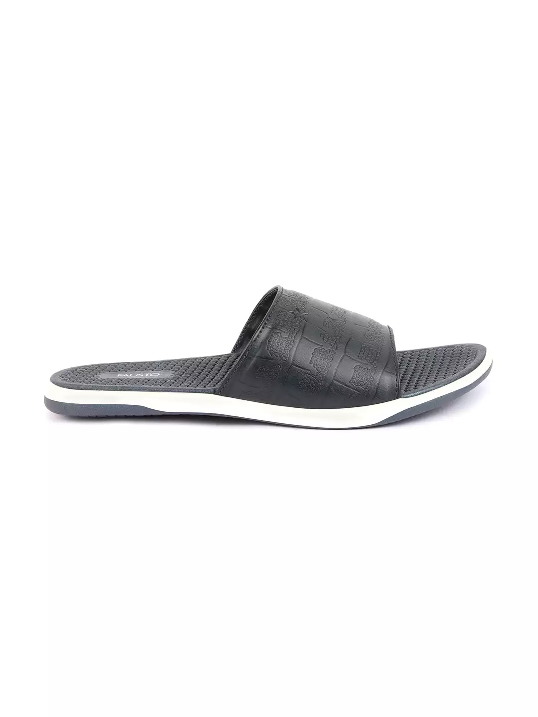 Men Navy Blue Open Toe Ultra Light Flexible Slip-On Slippers Flip-Flops