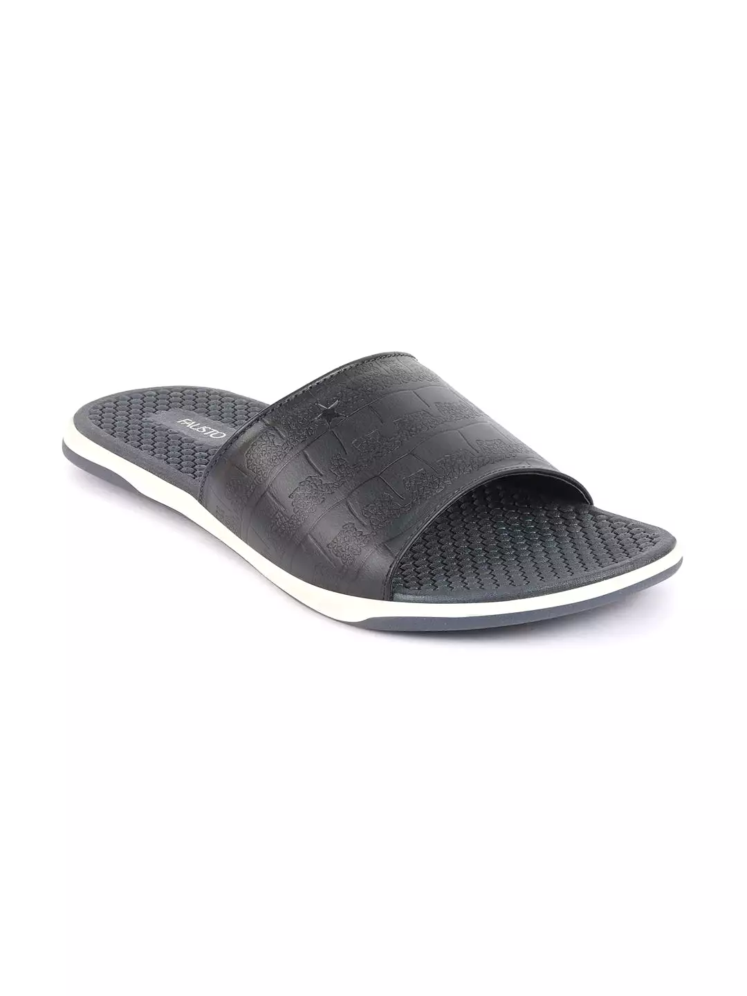 Men Navy Blue Open Toe Ultra Light Flexible Slip-On Slippers Flip-Flops