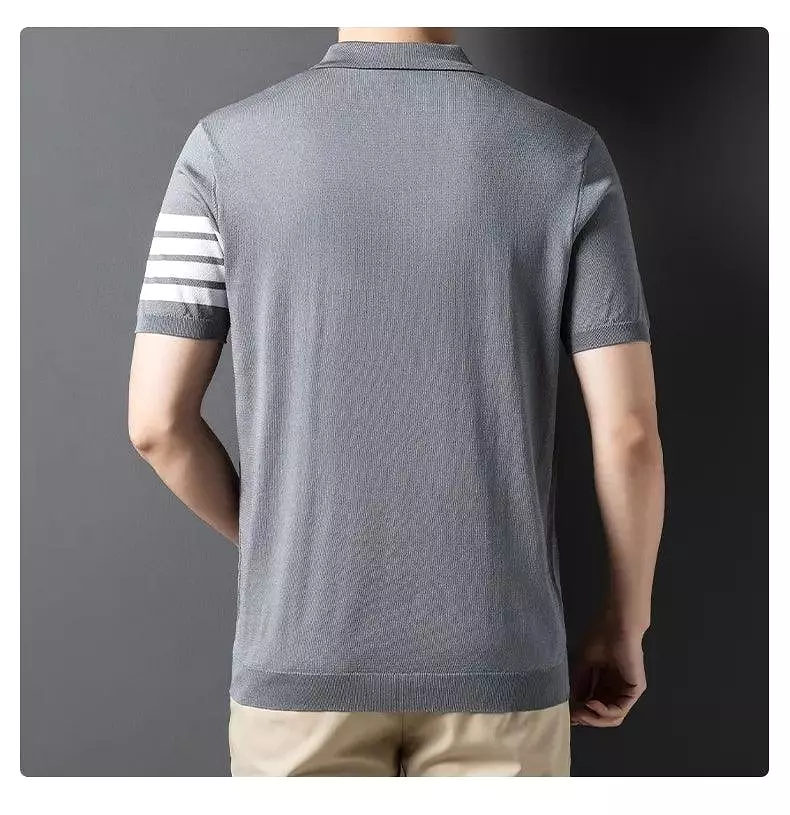 Men Short Sleeve Knitted Polo Shirt