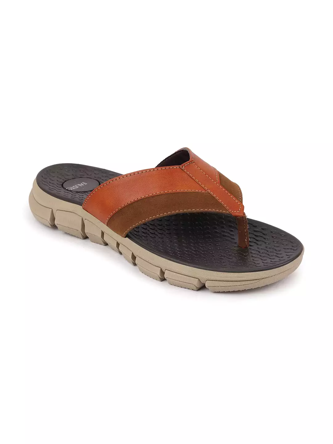 Men Tan Slip On Casual Flexible Phylon Sole Slippers