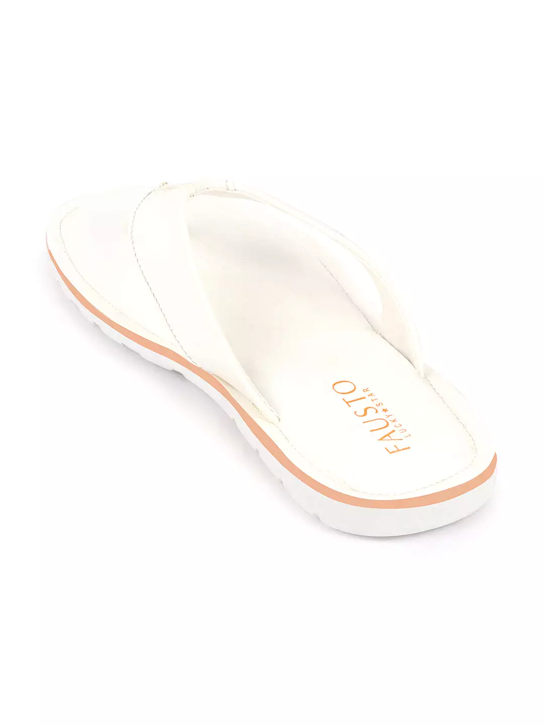 Men White Daily Indoor Outdoor Slip On Thong Slipper