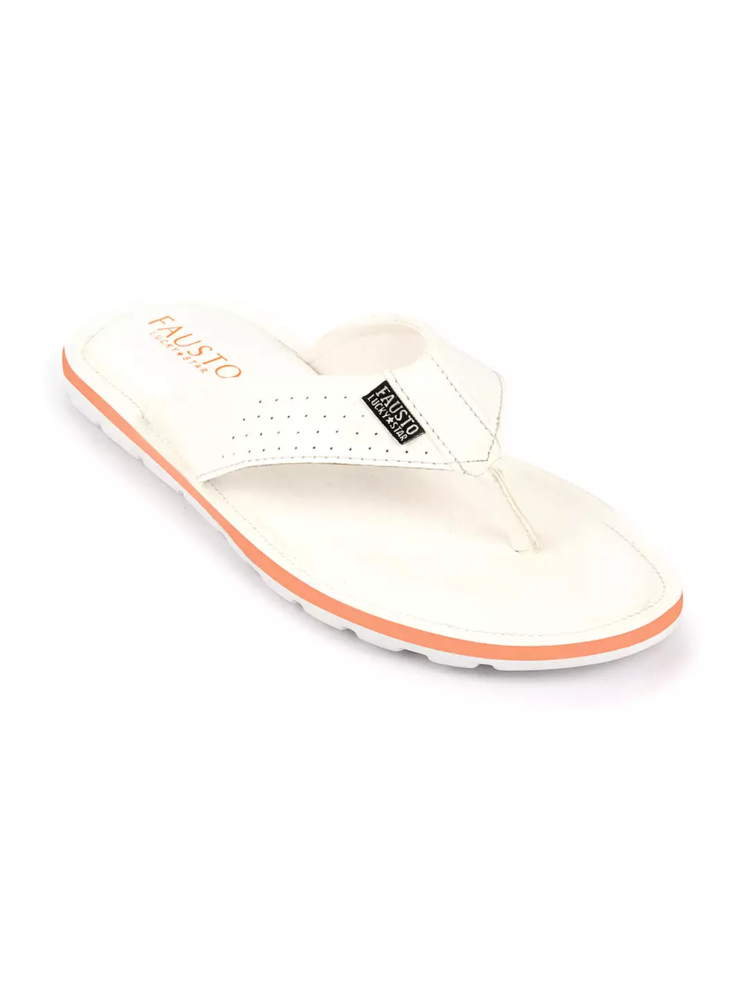 Men White Daily Indoor Outdoor Slip On Thong Slipper