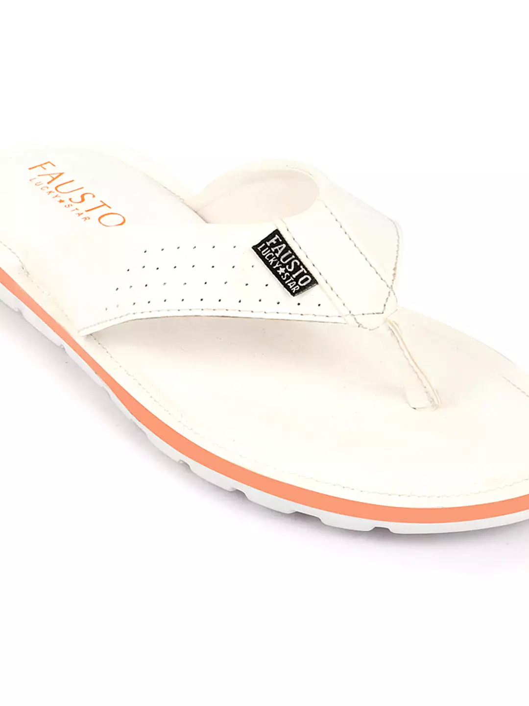 Men White Daily Indoor Outdoor Slip On Thong Slipper